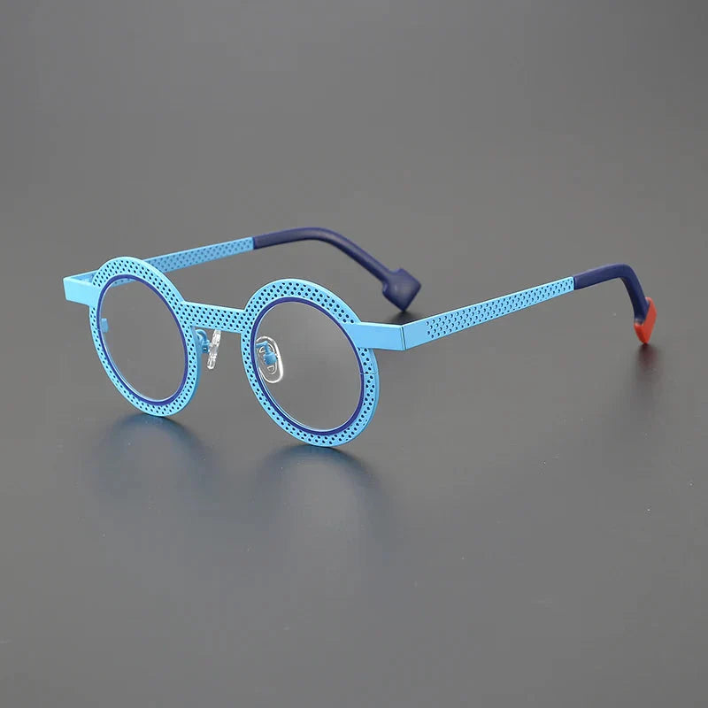 Ultralight Titanium Eyeglass Frames - Round Rene Glasses for Men & Women - Lightweight Durable Titanium Frame for Reading, Driving & Everyday Use