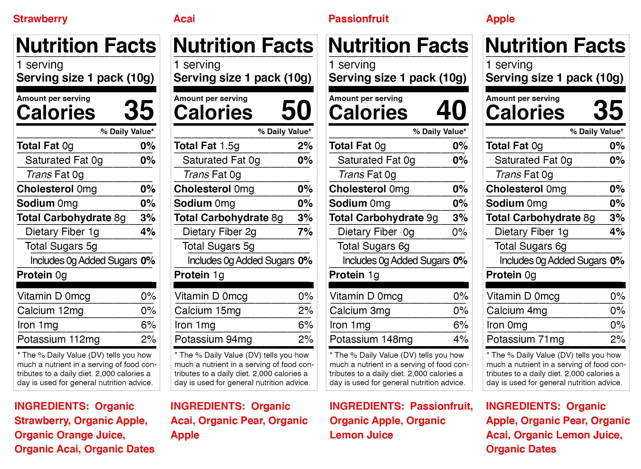 Organic Peaceful Fruits 100% Real Fruit Snacks Strips - Variety Pack (Strawberry, Acai, Passionfruit, Apple) - 12 Count - Healthy Vegan Gluten-Free On-the-Go Snacks for Kids & Adults - Perfect for Lunchboxes, Hiking & Office Snacking