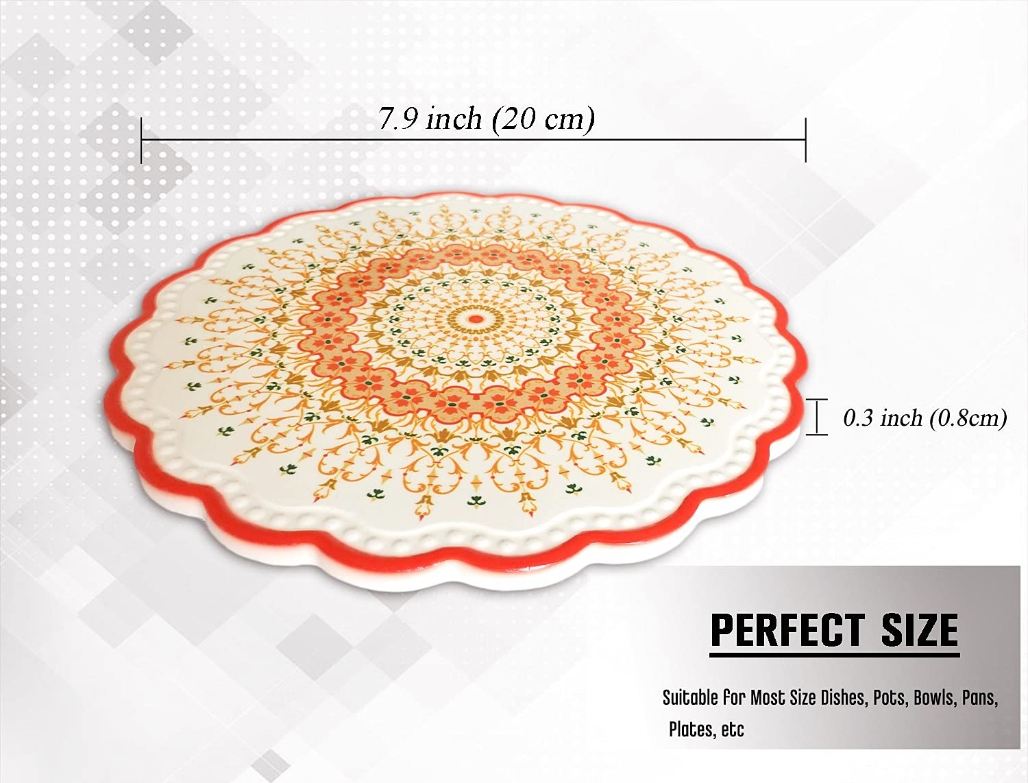 Heat-Resistant Ceramic Trivets Set of 4 - 7.9