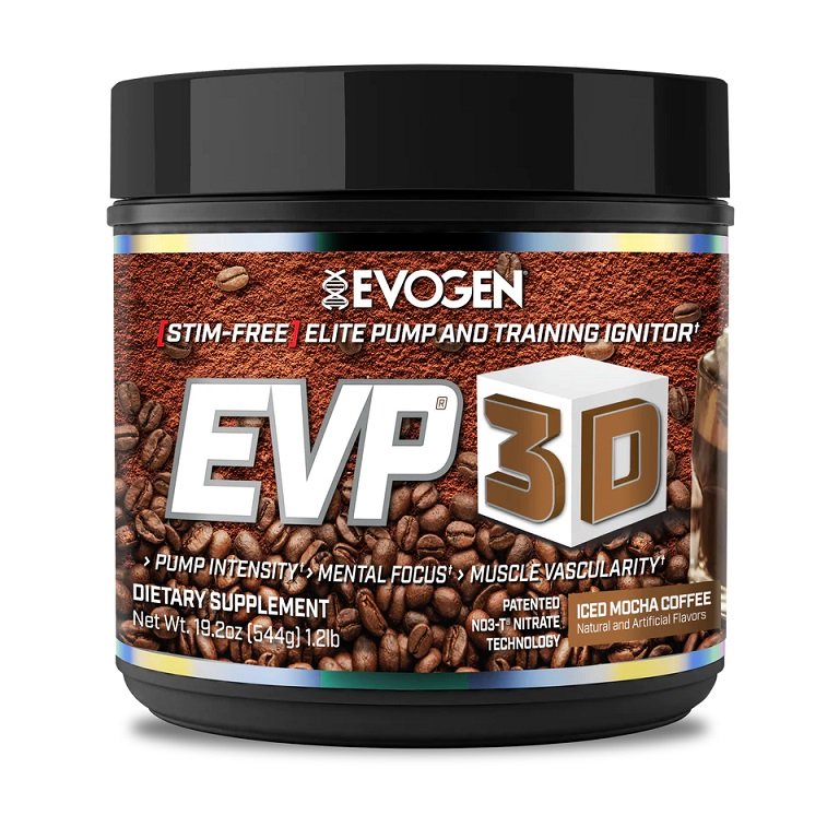 Evogen EVP 3D Iced Mocha Coffee Powder 544g - Premium Protein Coffee for Workout Recovery & Energy Boost - Perfect for Gym, Office & Morning Routine