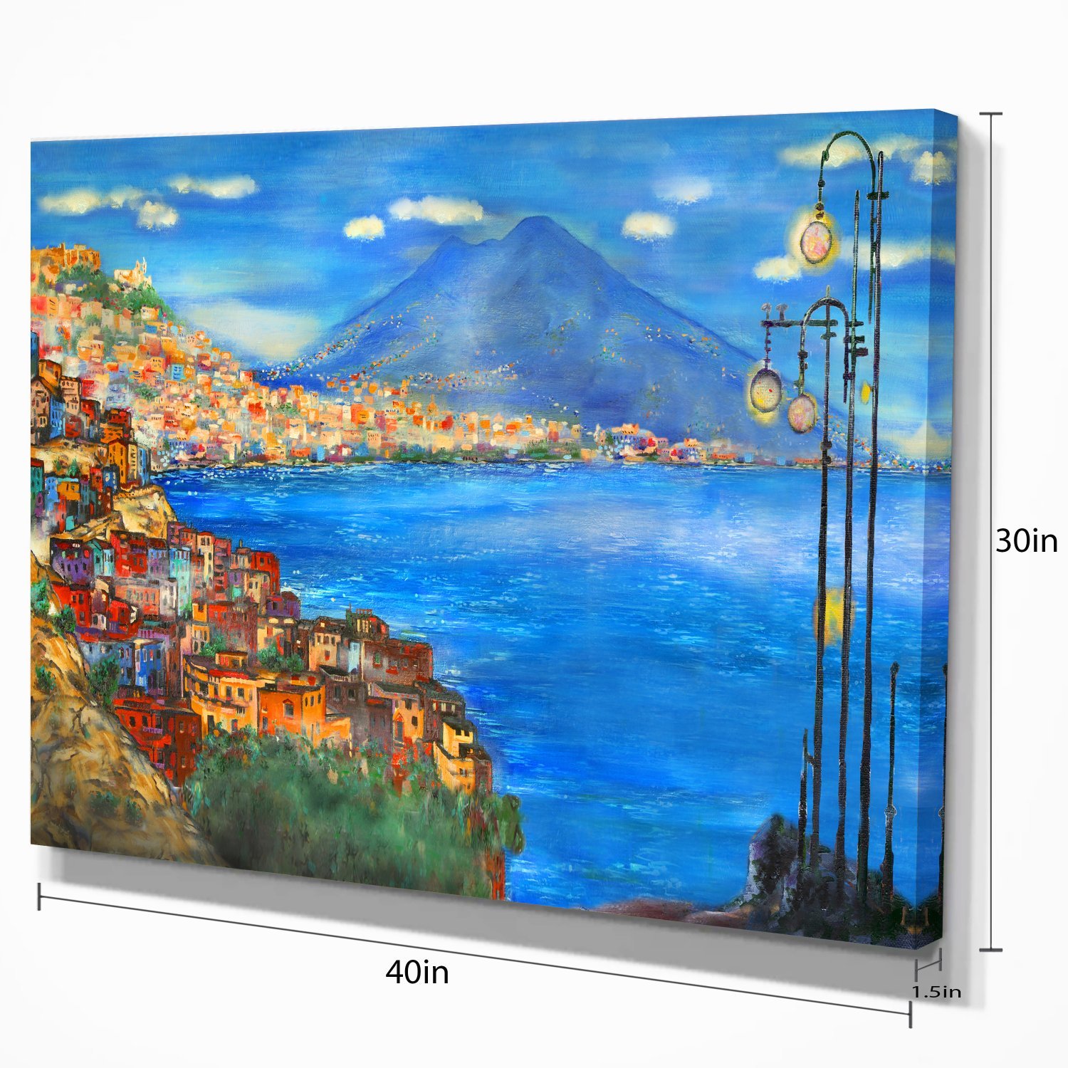 Saturday Night Sea Landscape Painting Canvas Print - Coastal Wall Art for Living Room, Bedroom & Office Decor