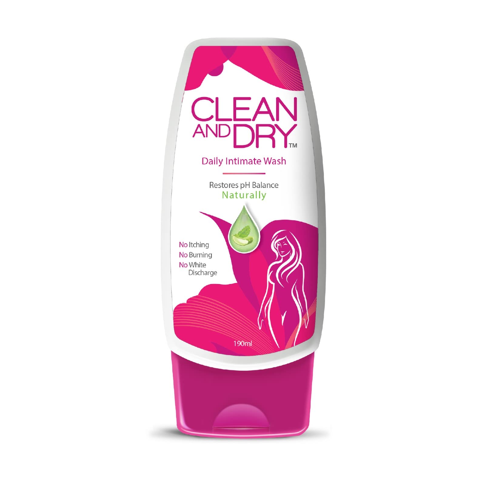 Clean & Dry Intimate Wash for Women – pH Balanced Vaginal Hygiene Wash, Antibacterial & Soothing Formula for Daily Use, Prevents Itching & Infections, 190ml – Perfect for Sensitive Skin & Post-Workout Freshness