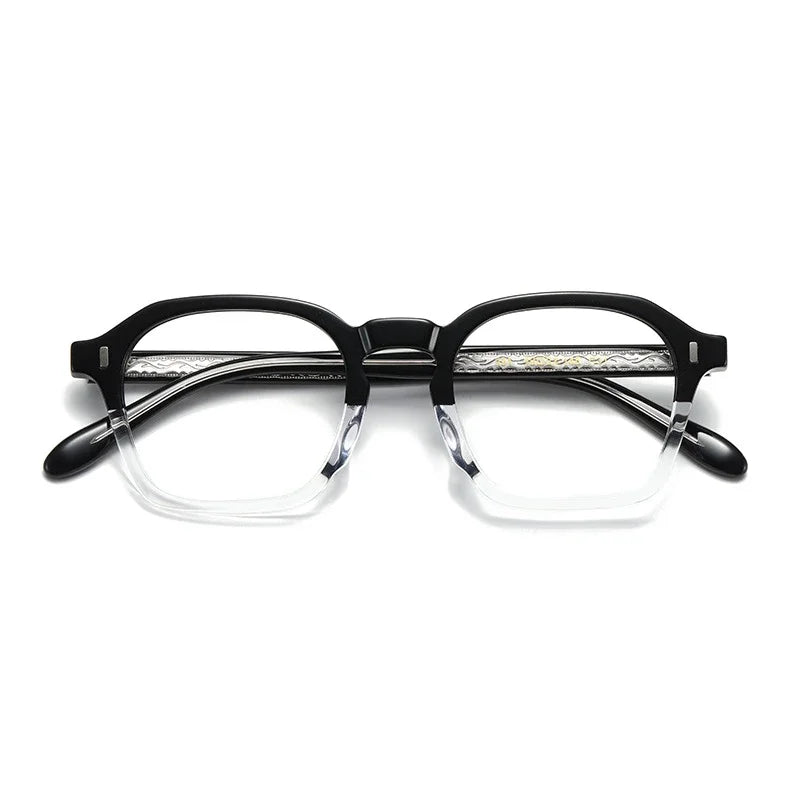 Aror Unisex Full Rim Polygon Square Acetate Eyeglasses 49531 - Stylish & Durable Frame for Men & Women - Perfect for Work, Reading & Fashion Accessories