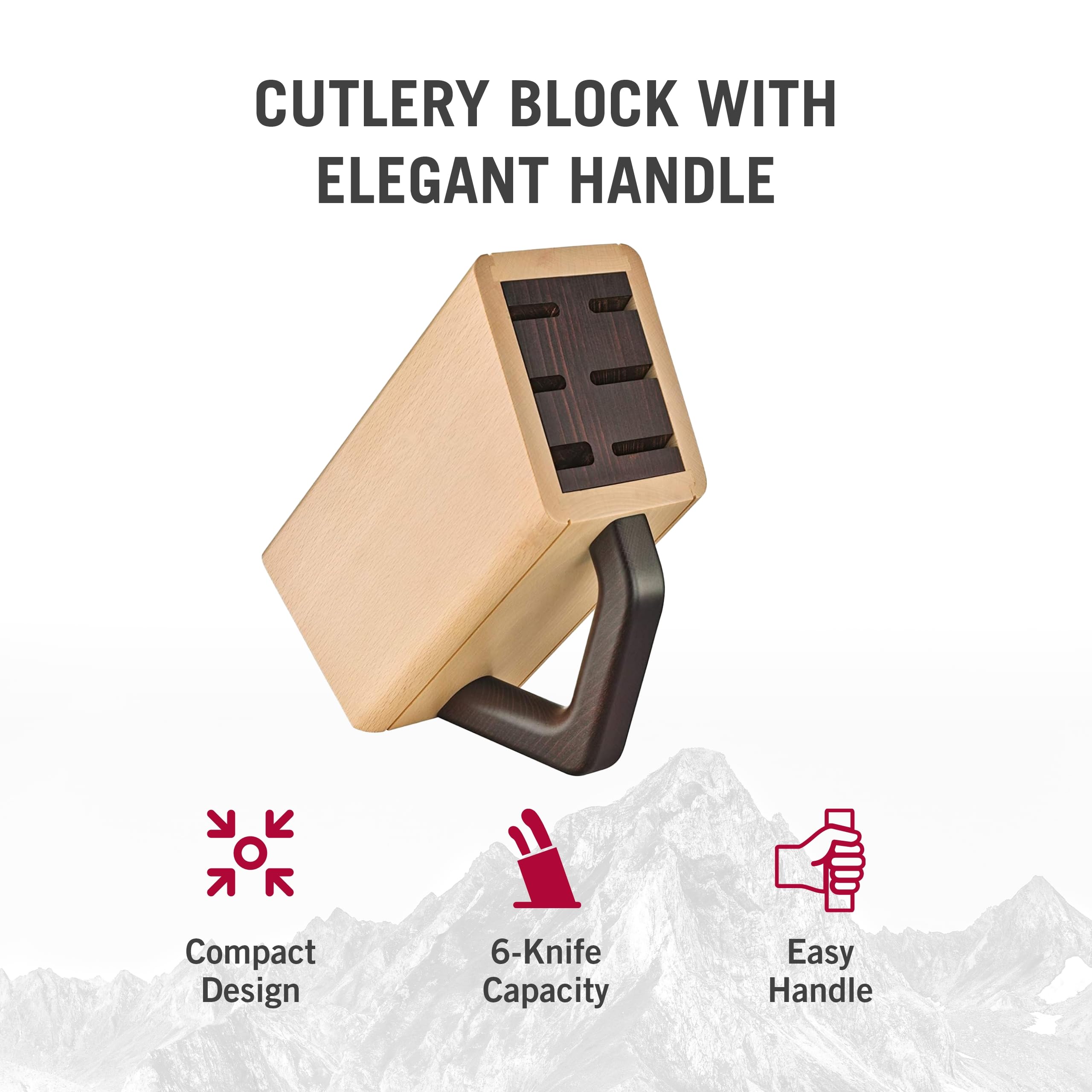 Victorinox 7.7040.0 Grand Maître Elegant Beechwood Knife Block - Premium Wooden Knife Storage Organizer for Chef & Kitchen - Secure Storage & Easy Access for 8.9