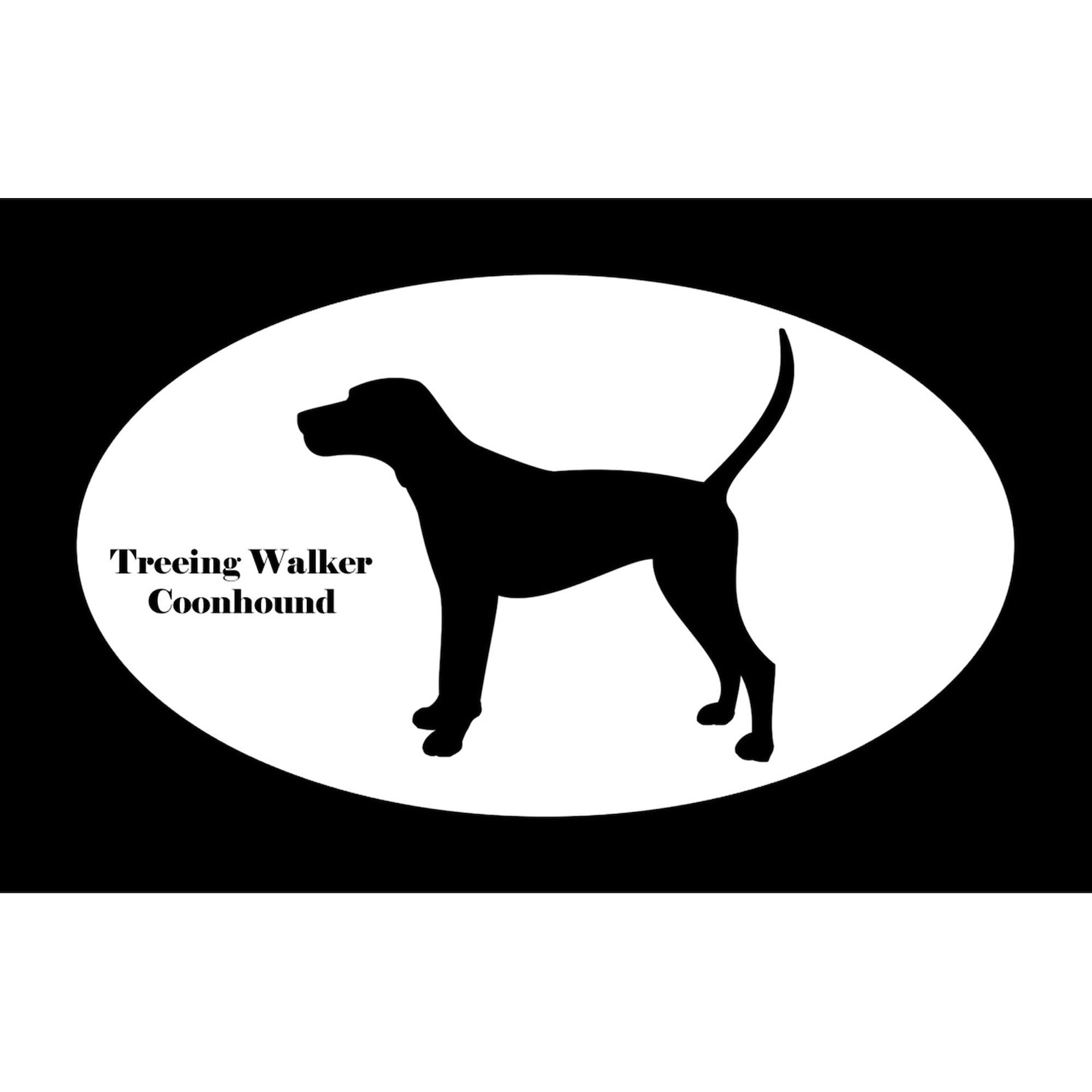 Treeing Walker Coonhound Silhouette Oval Car Bumper Sticker - Waterproof Vinyl Decal for Cars, Trucks, Laptops - Perfect for Dog Lovers & Hunting Enthusiasts