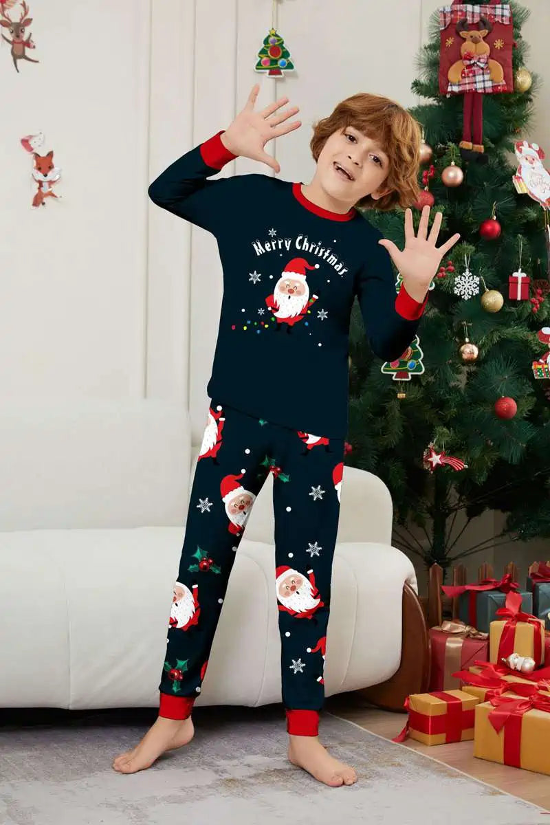 Santa Claus Christmas Matching Family Pajamas Set - Cozy Holiday Sleepwear for Women, Men & Kids - Perfect for Christmas Morning & Family Photos