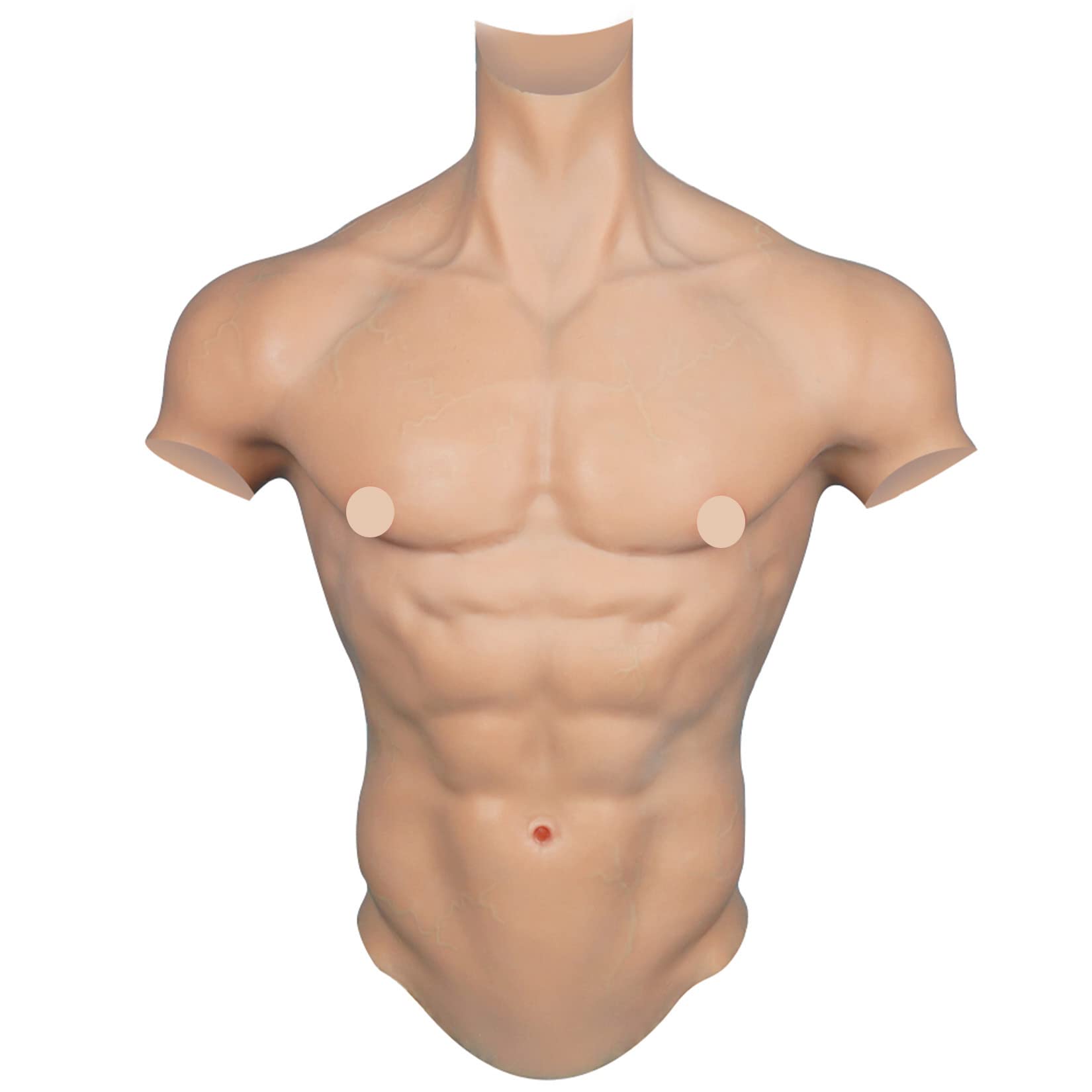 Realistic Silicone Muscle Chest Suit for Men - PALPTASN Ultra-Lifelike Plus Size Male Bodybuilder Costume | Perfect for Cosplay, Halloween, Theater & Fitness Training