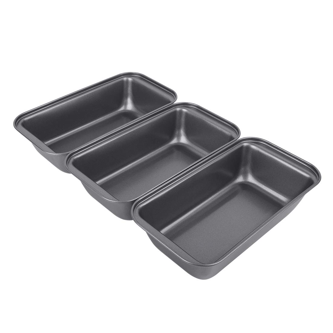 Nonstick Carbon Steel Bread Loaf Pan Set of 3 - 8.5x4.5 Inch Medium Baking Pans for Homemade Bread, Banana Bread & Pound Cake - Perfect for Home Bakers & Holiday Gifts
