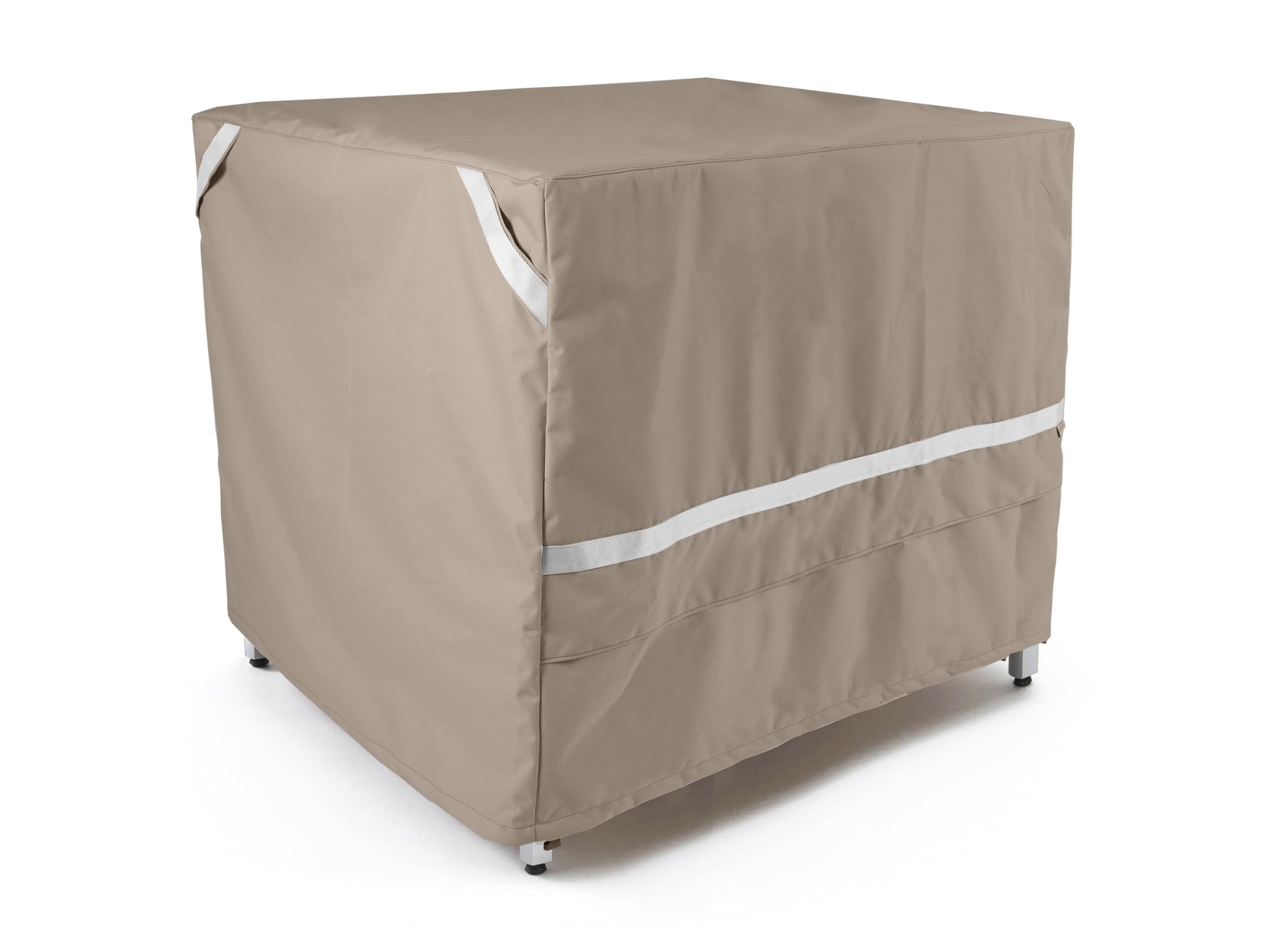 Premium Square Table Cover 52x52 Inches - Waterproof Polyester Outdoor Dining Tablecloth with Drawstring Hem for Patio, Deck, Garden - Weather Resistant Clay Color for Round or Square Tables