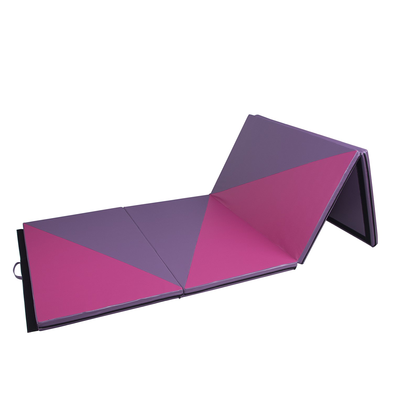 4'x10'x2 Thick Folding Gymnastics Mat - Extra Large Exercise Mat for Aerobics, Stretching, Yoga & Home Gym Workouts - Non-Slip Fitness Mat for Gymnasts, Martial Arts & Kids Play Area