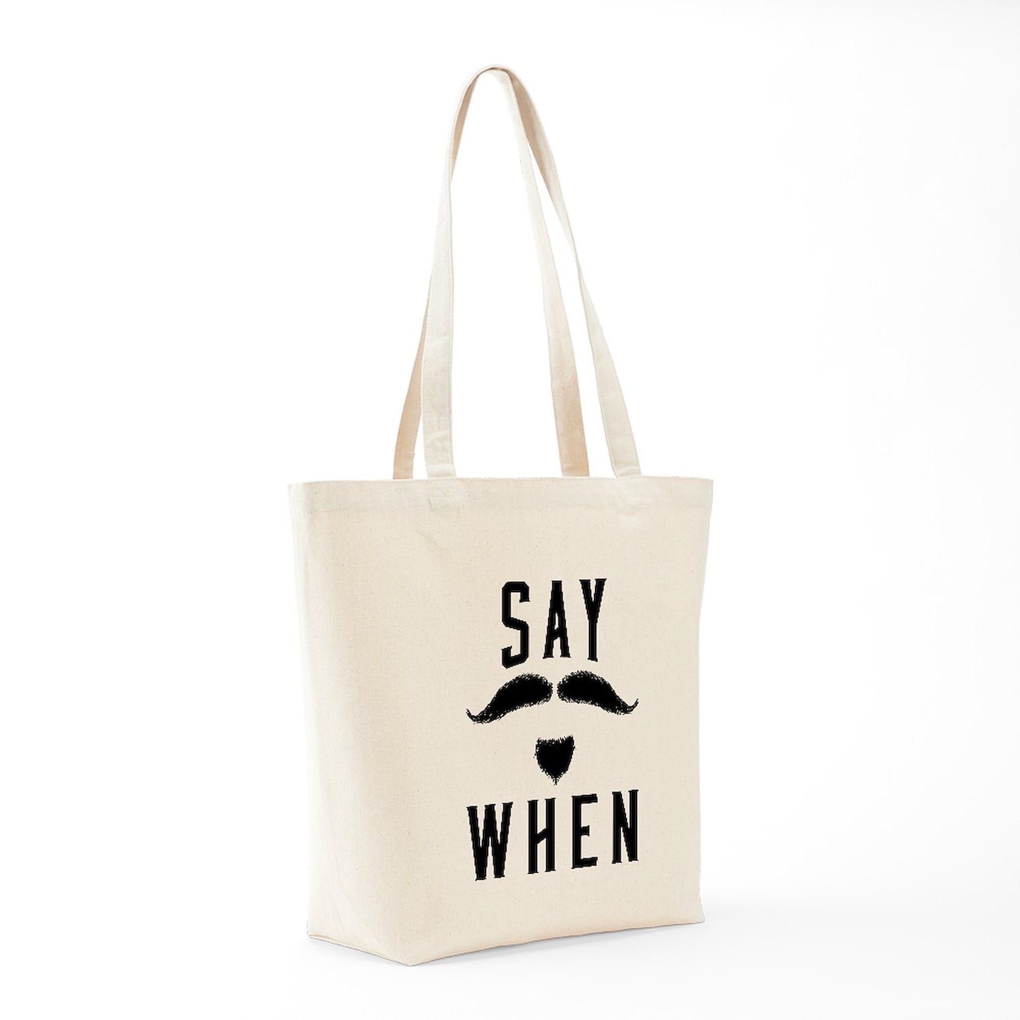Eco-Friendly Natural Canvas Tote Bag - Reusable Shopping Bag with 'Say When' Print | Perfect for Groceries, Beach Trips & Everyday Use