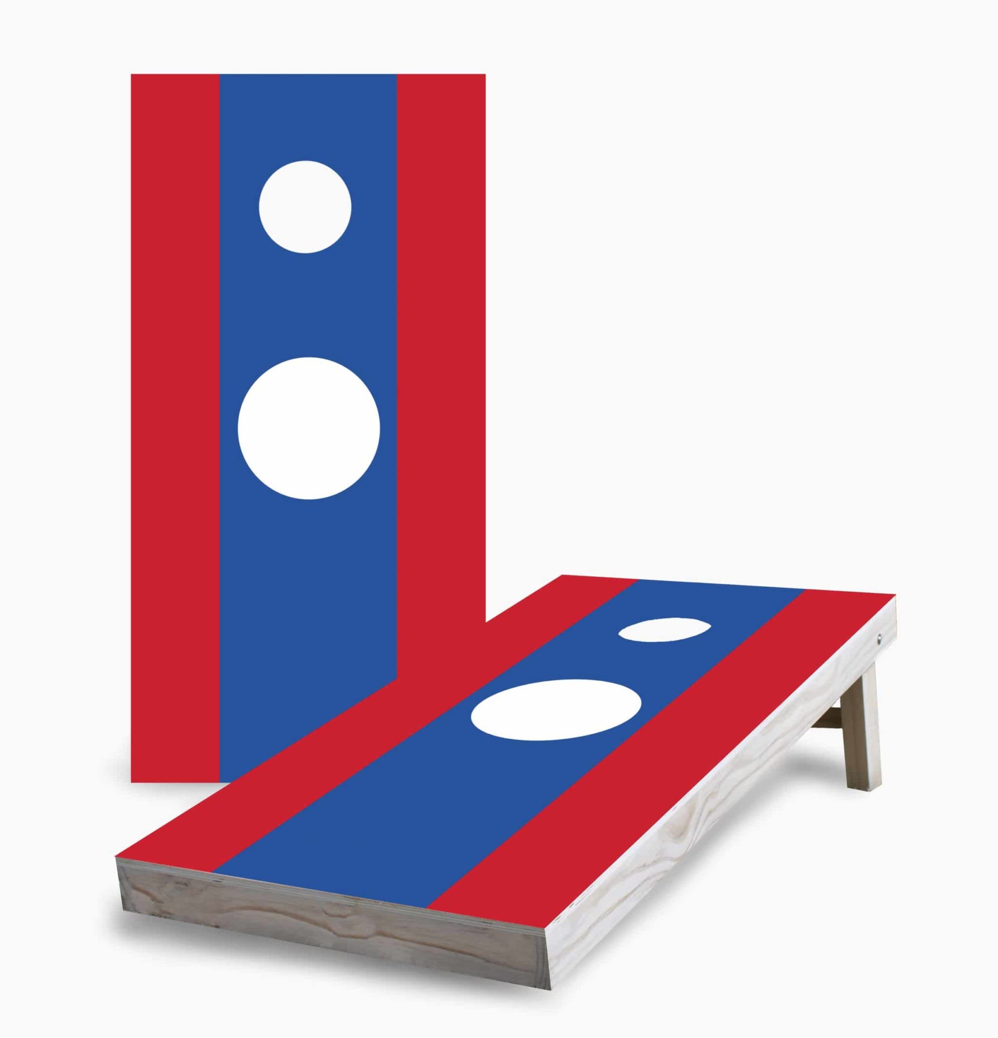 Laos Flag Cornhole Game Set with 2 Boards & 8 Bags - Premium Outdoor Tossing Game for Backyard, Tailgating, and Parties