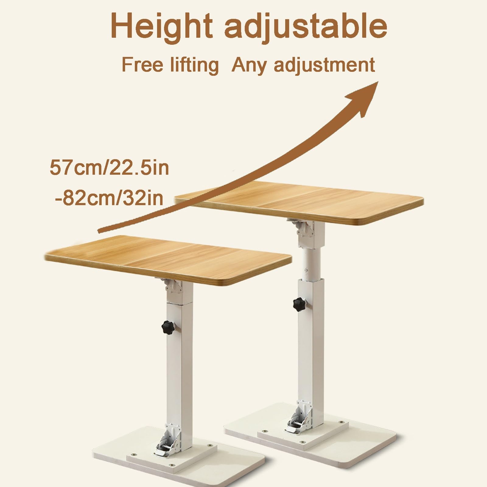 Upgraded Folding Adjustable Height RV Boat Table - 60x35cm (24x14in) - Perfect for RV, Marine, Yacht, Camping & Picnic Outdoor Use (Yellow)