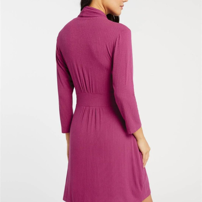 Fleur't Iconic Cranberry Pointelle Robe - Soft & Luxurious Women's Loungewear for Spa, Bridal & Relaxation at Home