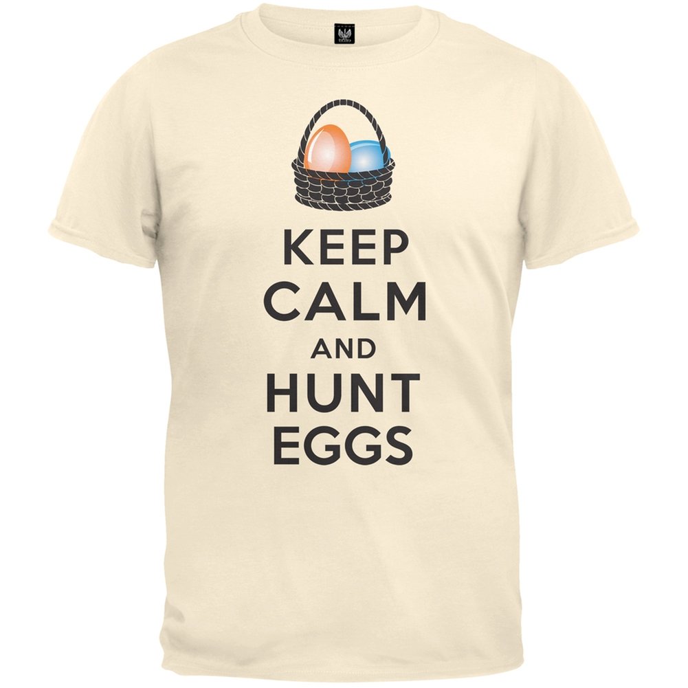 Keep Calm & Hunt Eggs T-Shirt - Vintage Style for Easter Hunting
