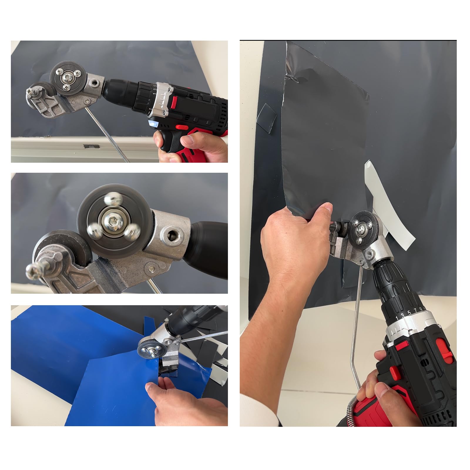 Upgraded Metal Nibbler Drill Shears Attachment - Heavy Duty Drill Plate Cutter for Cutting Flat Metal Sheets, Iron, Steel, Copper & Aluminum | Perfect for DIY Projects, Metalworking & Home Repairs