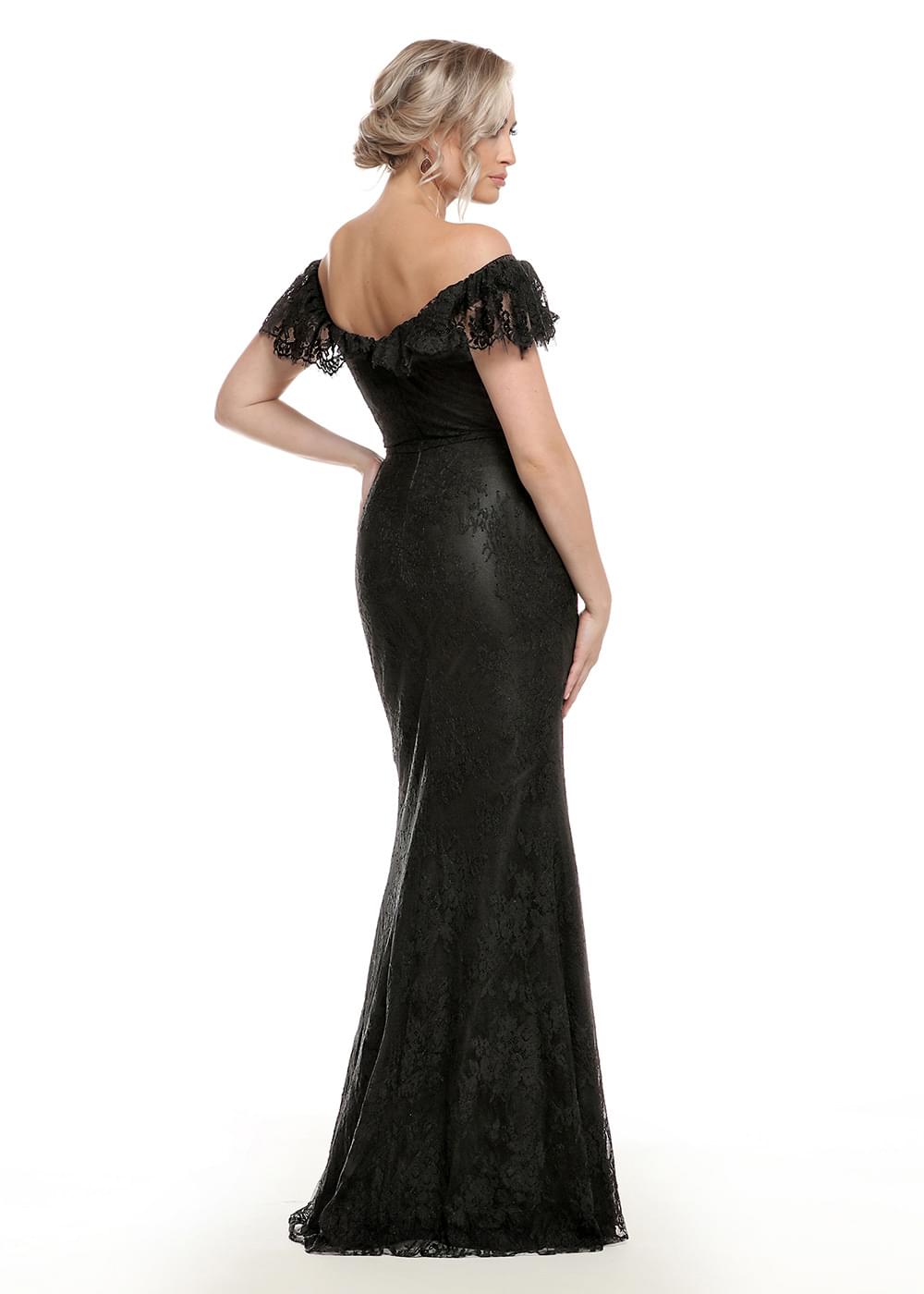 Elegant 80134 Fitted Lace Off-The-Shoulder Bridesmaid Dress with Detachable Lace Belt - Perfect for Weddings, Prom & Formal Events