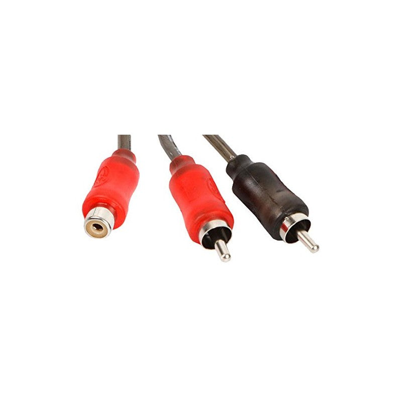 Stinger SI12YM 2 Male to 1 Female RCA Splitter Audio Cable - High Quality Y Adapter for Home Theater, Car Stereo & DJ Equipment