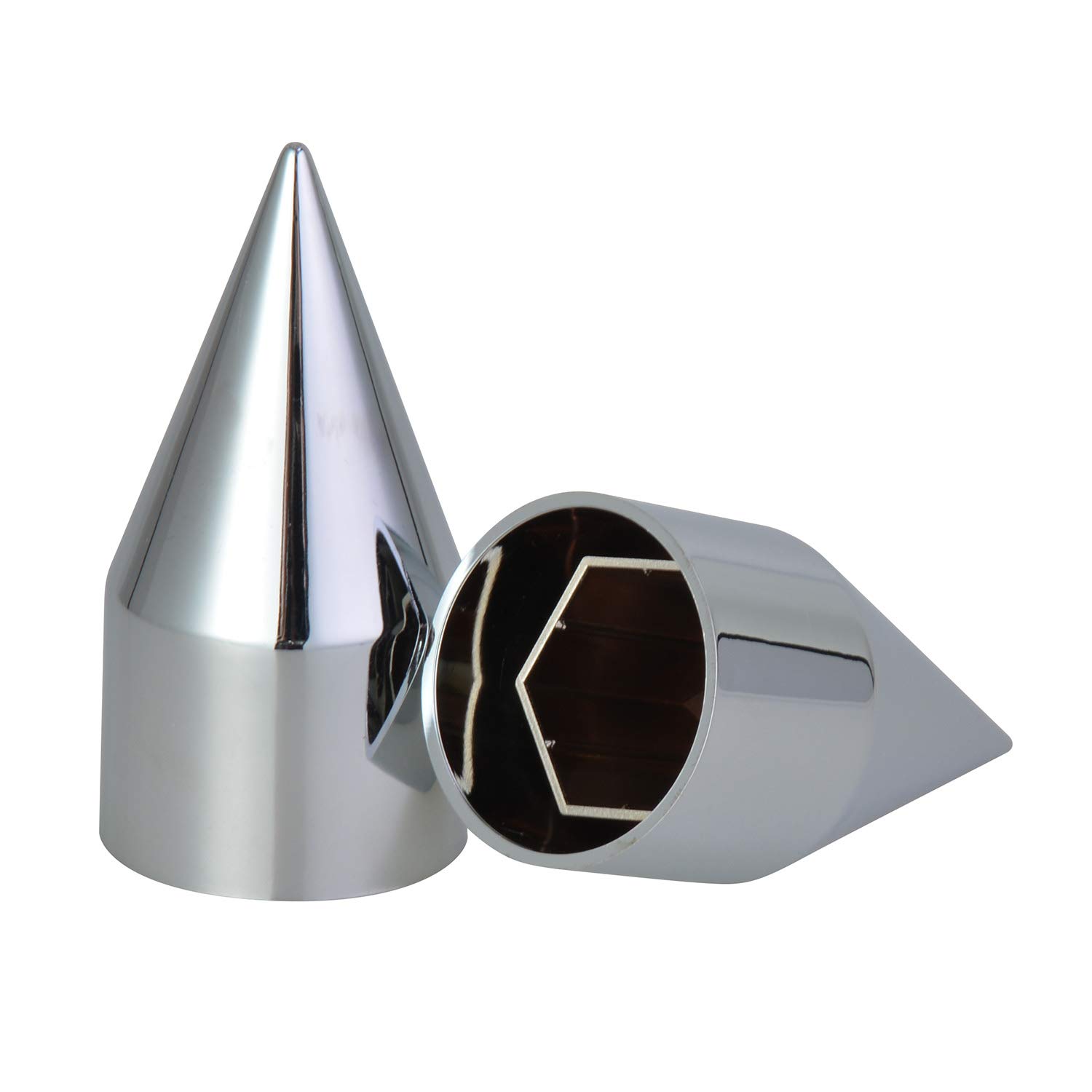 TBOZZ Chrome ABS Lug Nut Covers - 60pcs Push-On Pointed Tip Rocket Design for Car Wheel Accessories | Perfect for Customizing Trucks, SUVs, and Off-Road Vehicles