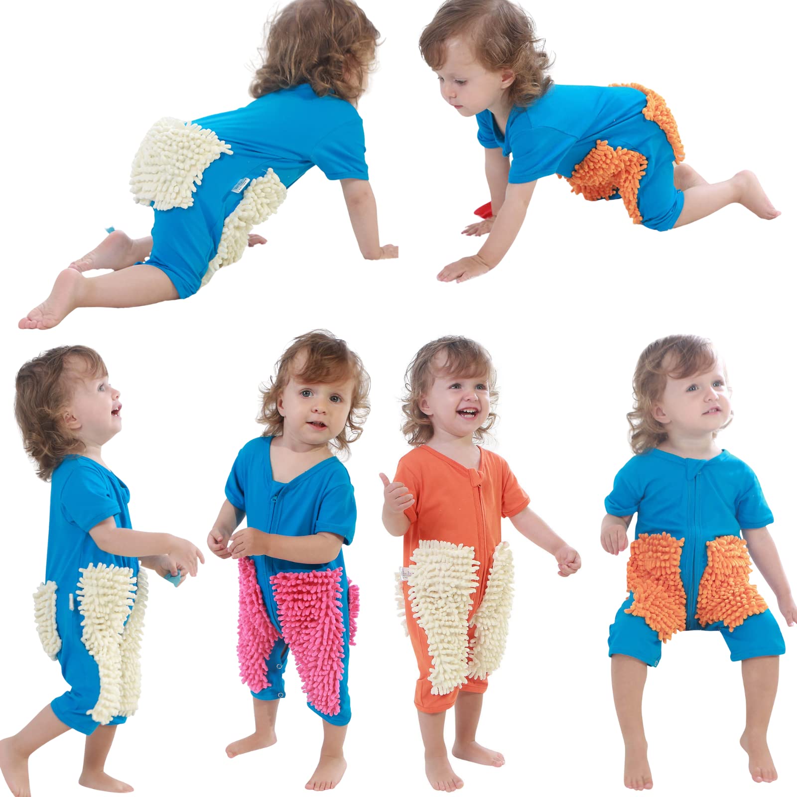 Funny Baby Mop Onesie - Cute Cleaning Romper Jumpsuit for Infants | Short Sleeve One-Piece Outfit for Playtime & Photo Shoots