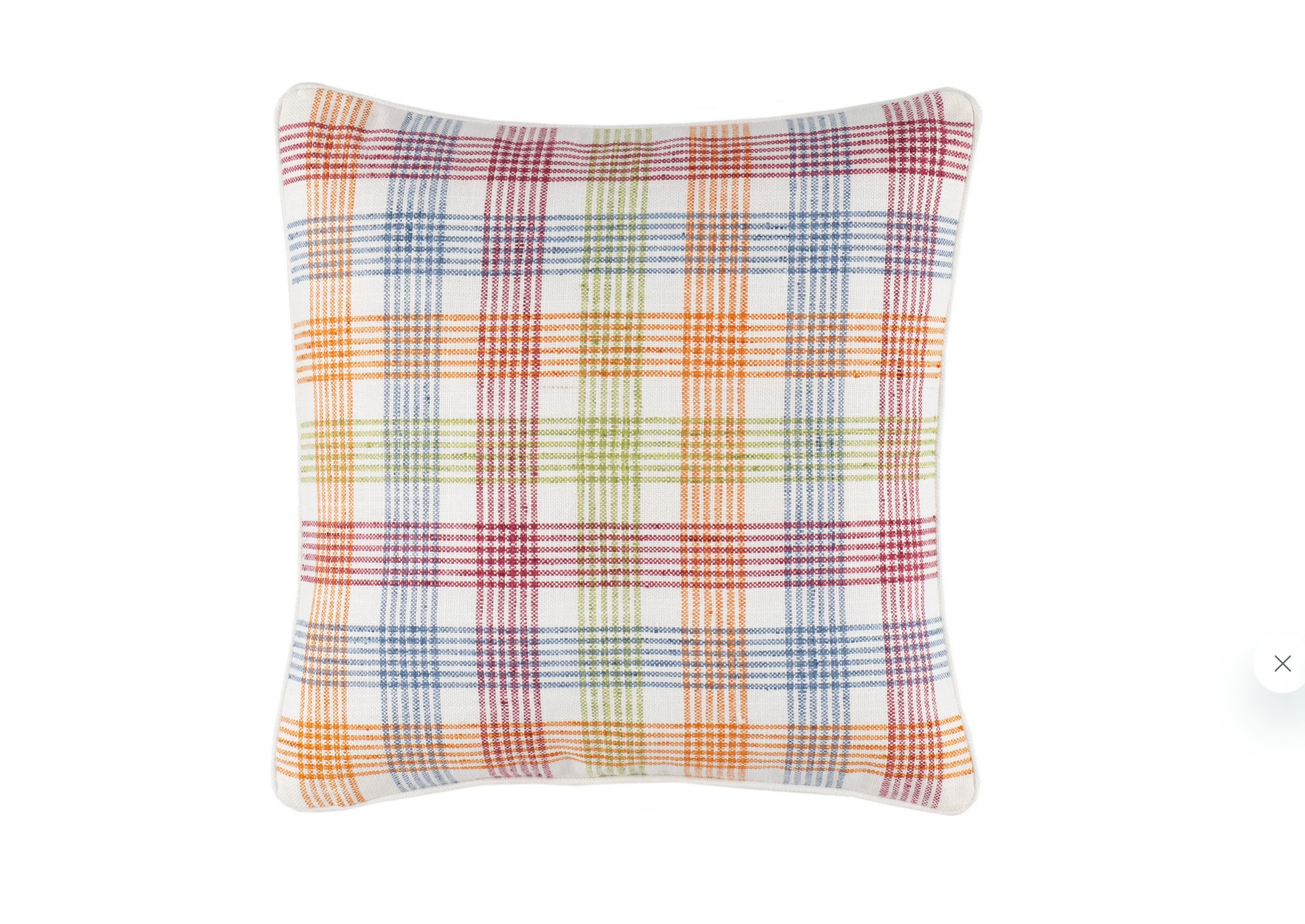 Floris Plaid Indoor/Outdoor Decorative Throw Pillow Cover - Soft & Durable for Sofa, Bed, Patio, Porch - 18x18 Inch Square Cushion for Home Decor, Living Room, Garden Furniture