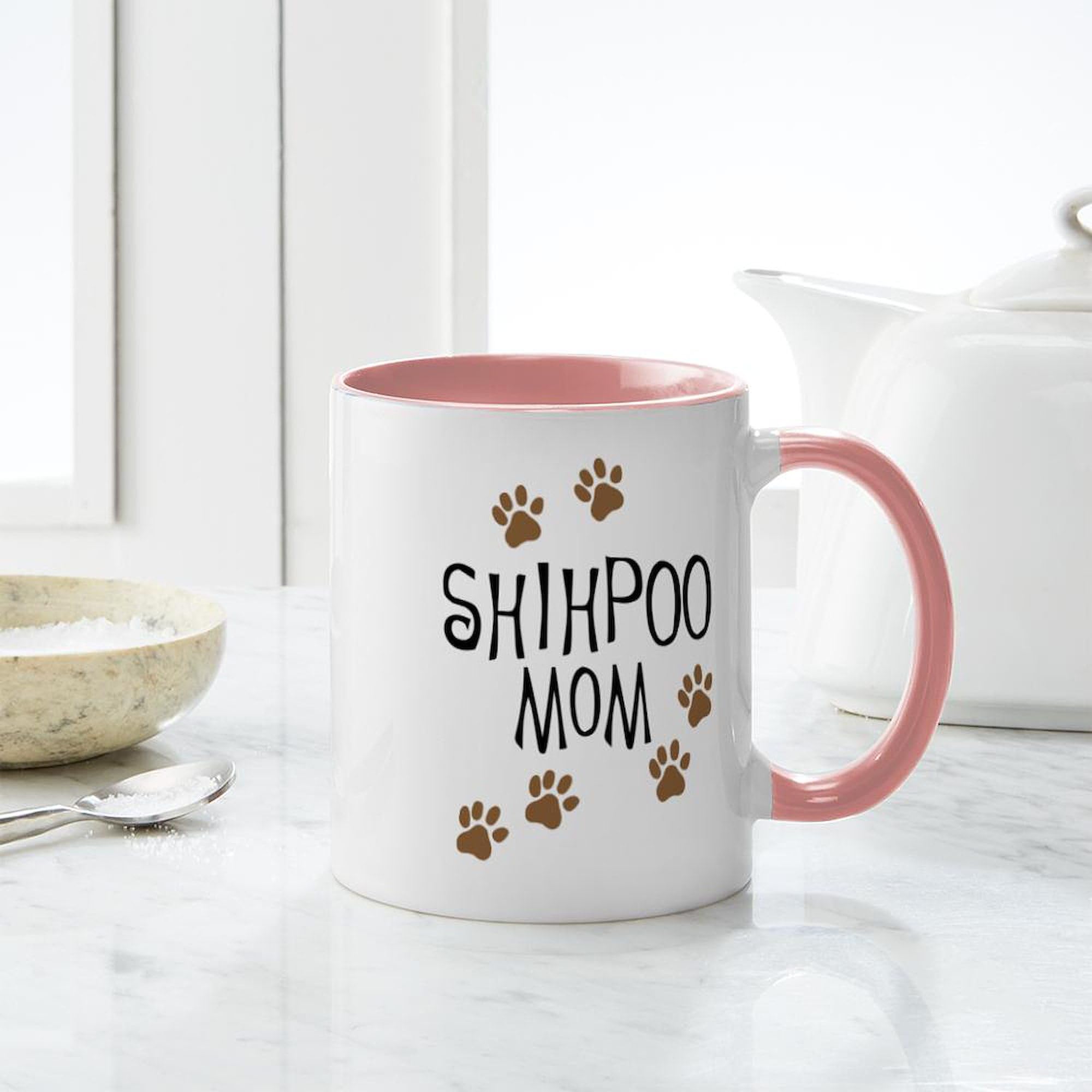 Shihpoo Mom Ceramic Coffee Mug 11 oz (325 ml) - Perfect Gift for Dog Lovers, Ideal for Tea, Coffee & Hot Drinks at Home or Office