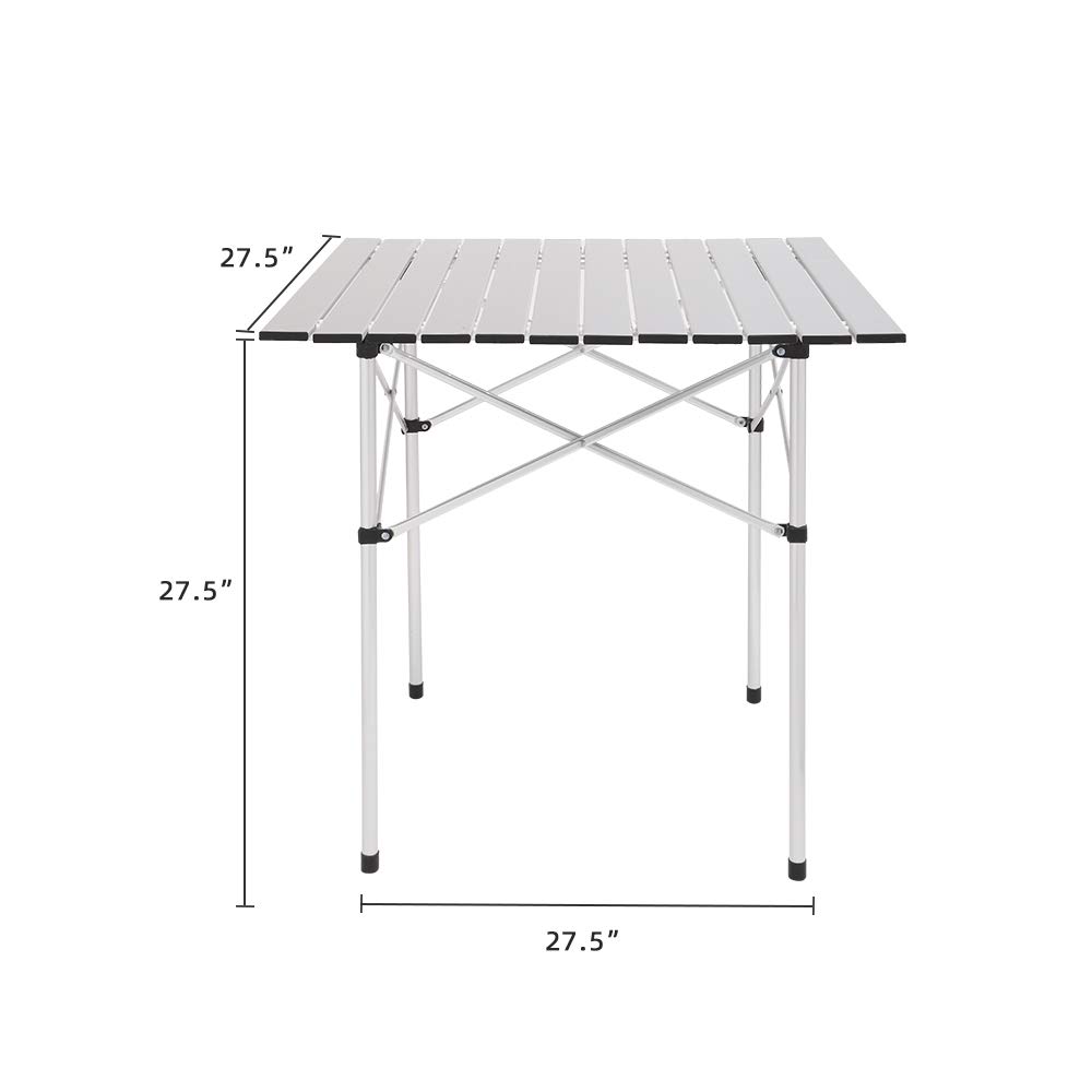 Portable Aluminum Folding Camping Table - Lightweight Roll-Up Design for Outdoor Hiking, Picnics & Backpacking | Perfect for Camping Trips, Beach Outings & Tailgating Parties