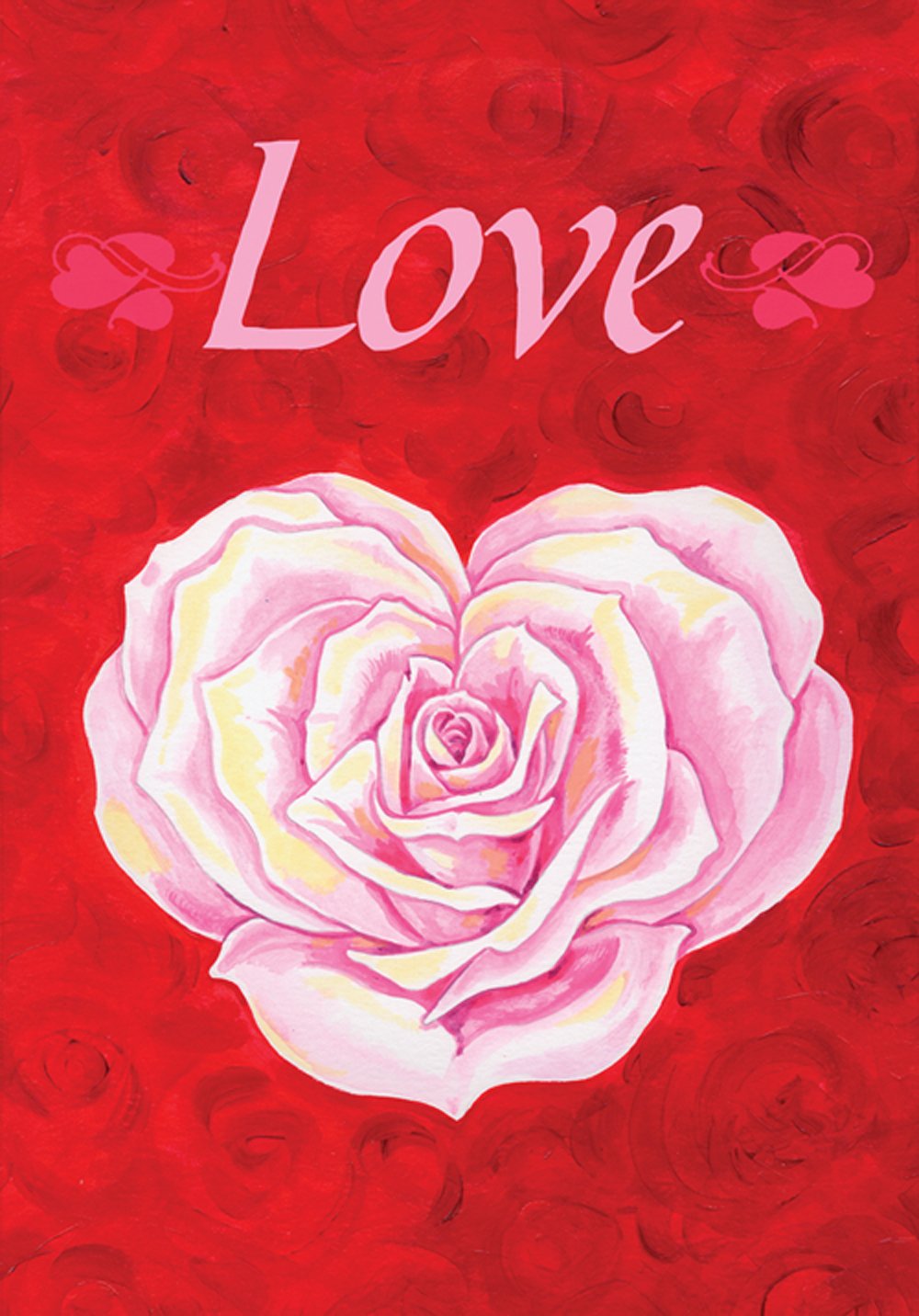 Toland Home Garden 102592 Heart Rose Valentine Flag - 28x40 Inch Double Sided Outdoor Garden Flag for Valentines Day Decor, Yard & House Decoration - Perfect for Front Porch, Lawn & Seasonal Holiday Displays