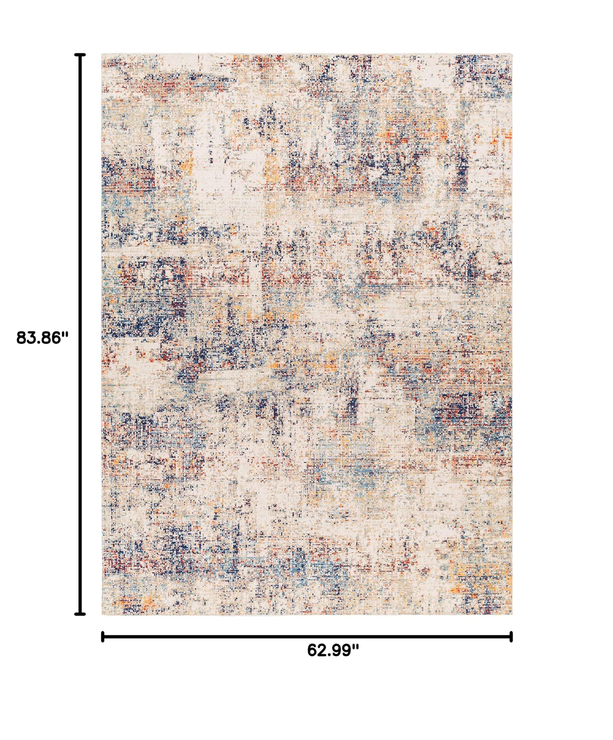 Hauteloom Bagtic Modern Blue and Beige Area Rug 5'3