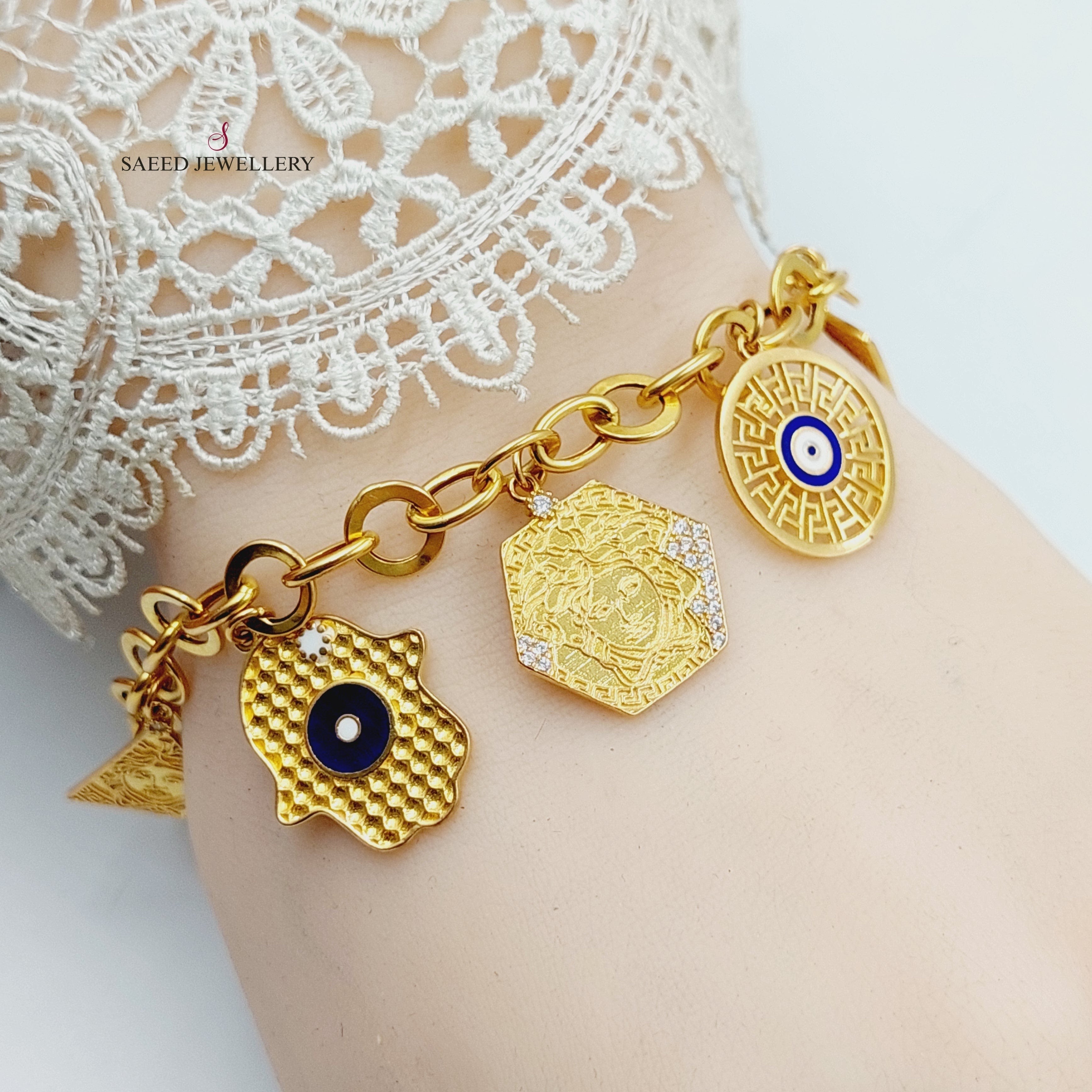 Enameled & Zircon Studded Dandash Bracelet for Women - Elegant Handmade Jewelry Gift for Party, Wedding & Special Occasions