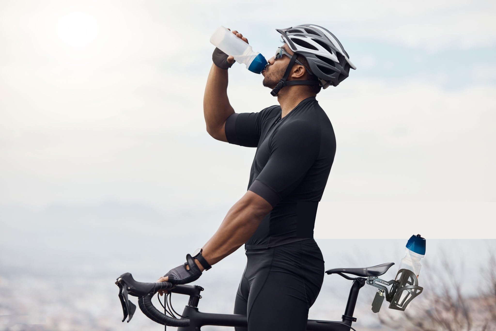 Triathlon Bike Water Bottle Holder - Under Saddle & Behind Seat Dual Mount Bicycle Bottle Cage - Perfect for Road Bikes, Mountain Bikes & Cycling Competitions