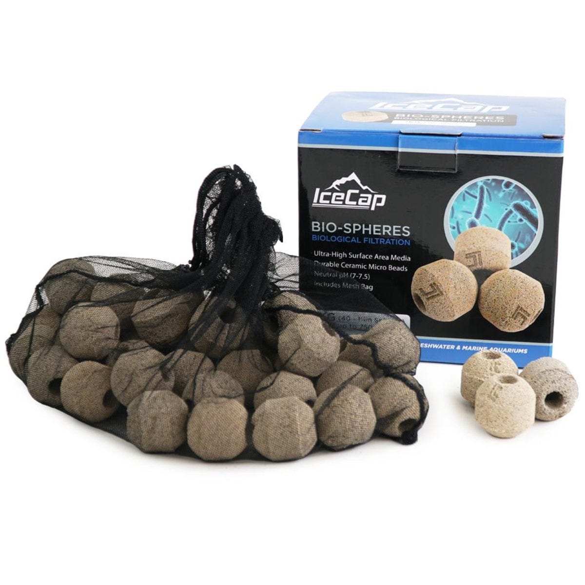 IceCap Bio Spheres 1kg - Premium Bio Filter Media for Saltwater & Freshwater Aquariums | Ideal for Fish Tanks, Reef Tanks & Aquatic Ecosystems