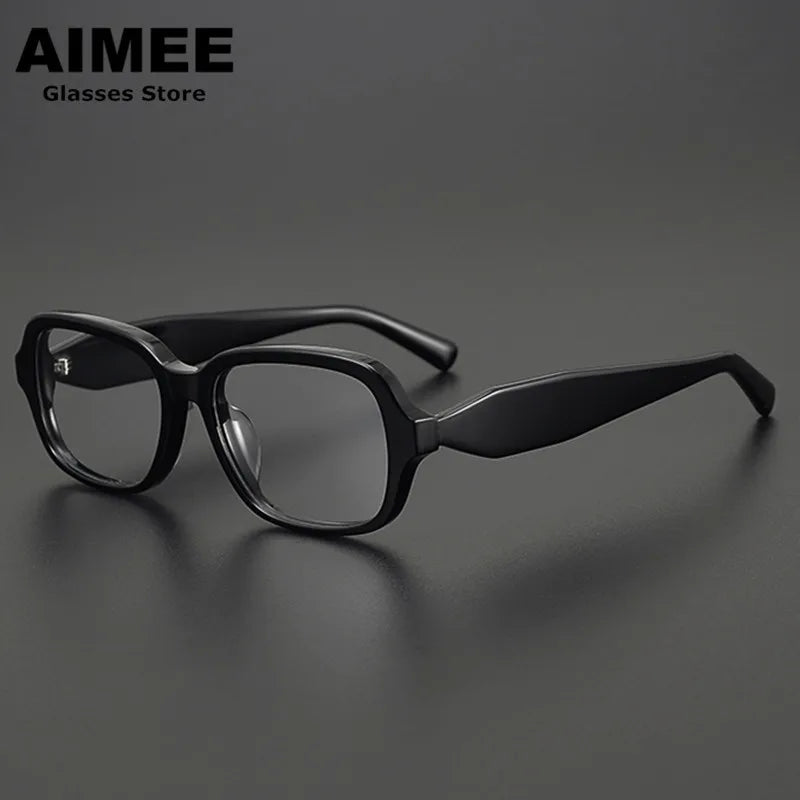 Aimee Unisex Full Rim Square Thick Acetate Eyeglasses Frame 5002 - Stylish & Durable for Men & Women - Perfect for Reading, Work, and Fashion Accessories