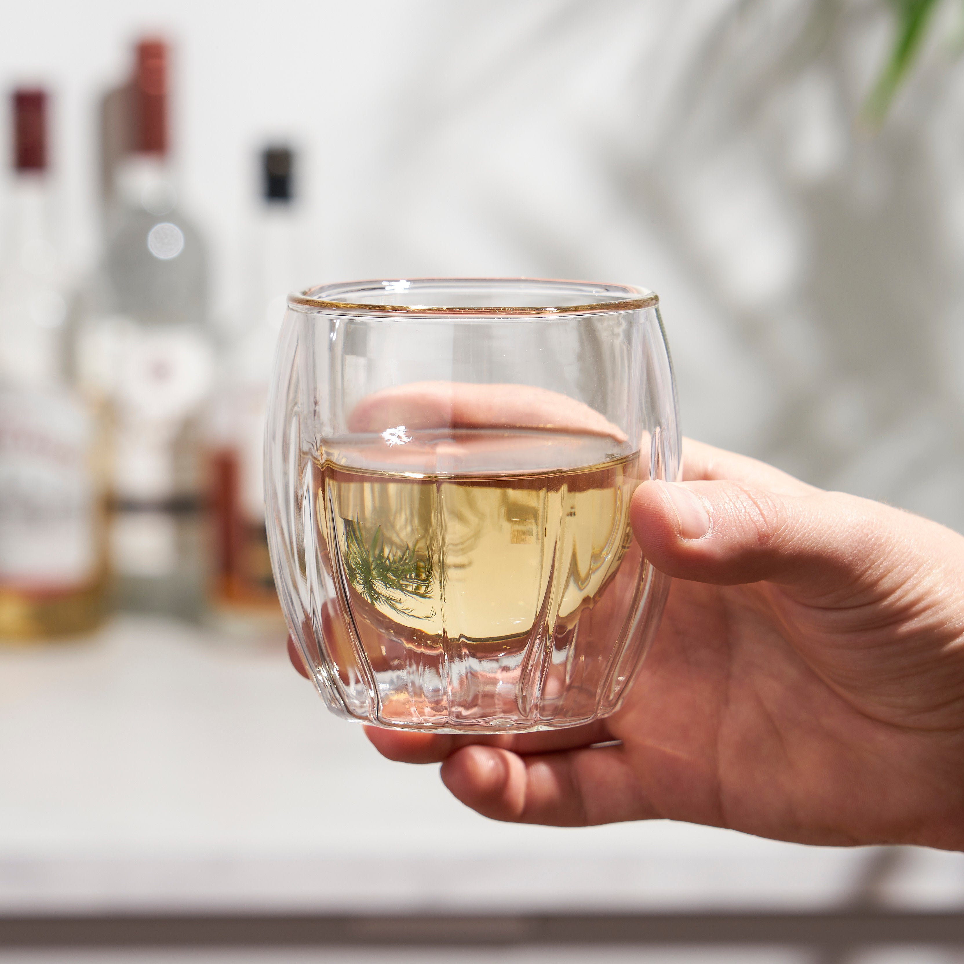 Premium Double Walled Whiskey Glasses Set of 2 - Shatter-Resistant Crystal Clear Tumblers for Scotch, Bourbon & Cocktails - Perfect for Home Bar, Gifts & Entertaining