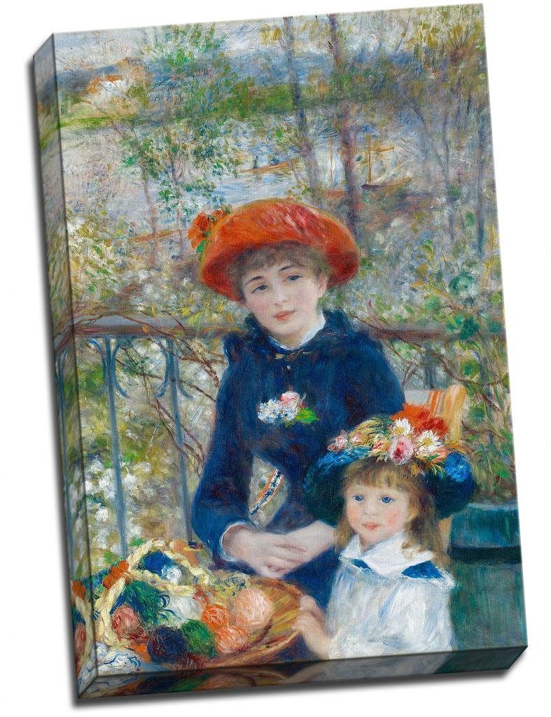 Panther Print Renoir Canvas - Two Sisters On The Terrace Art Reproduction - Large 30x20 Inches (A1 Size) - Perfect for Living Room, Bedroom & Office Wall Decor