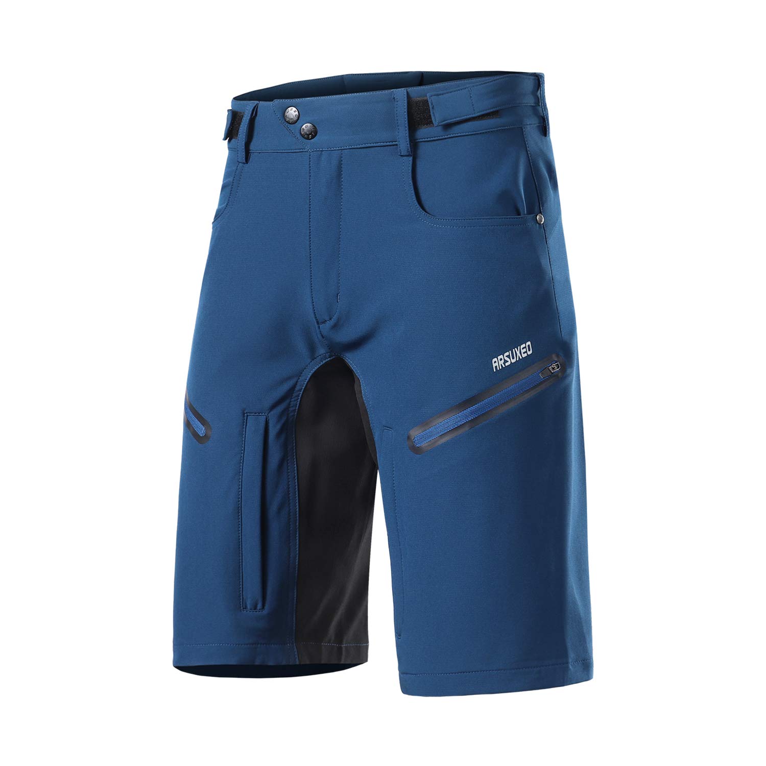 **ARSUXEO Men's Cycling Shorts - Breathable Loose Fit Mountain Bike Shorts with Moisture-Wicking Waistband - Perfect for Road & Trail Riding**