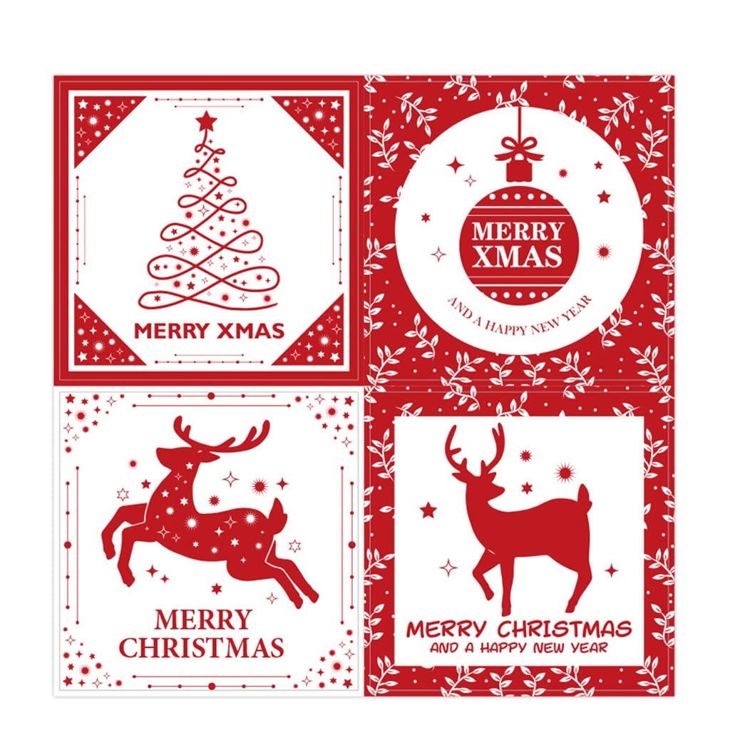 40 Pcs Merry Christmas Self-Adhesive Sealing Stickers - Square Gift Wrapping Labels for Holiday Packages, Cards & Present Boxes - Perfect for Christmas Gifts, DIY Crafts & Festive Decorations