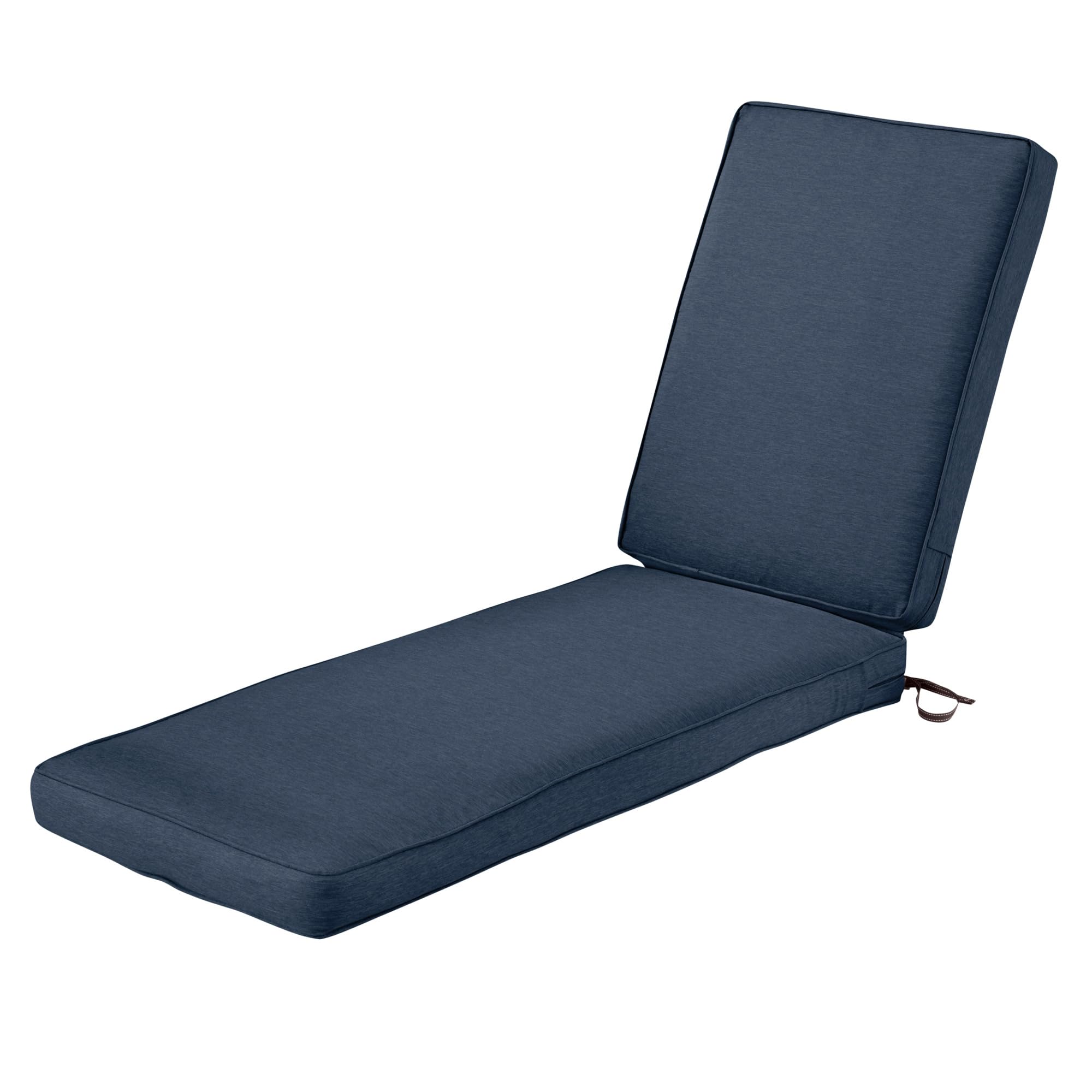 Classic Accessories Montlake 80x26x3 Inch Heather Indigo Patio Furniture Cushion - Waterproof, Durable, and Comfortable for Outdoor Chairs, Loungers, and Benches