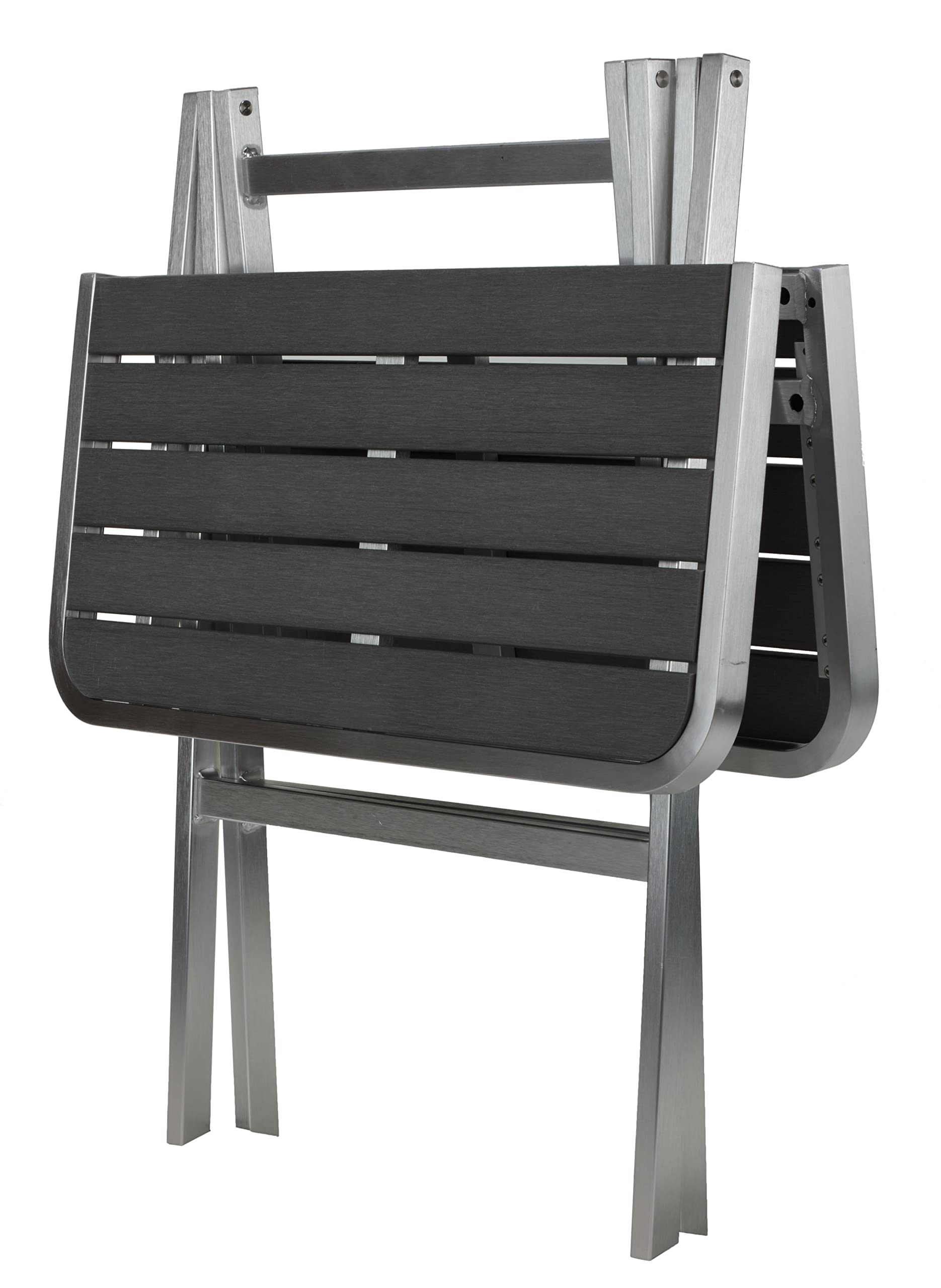 Cortesi Home Maxwell Outdoor Square Folding Table - Slate Grey | Weather-Resistant Patio Dining & Picnic Table for Backyard, Garden, Camping & Tailgating