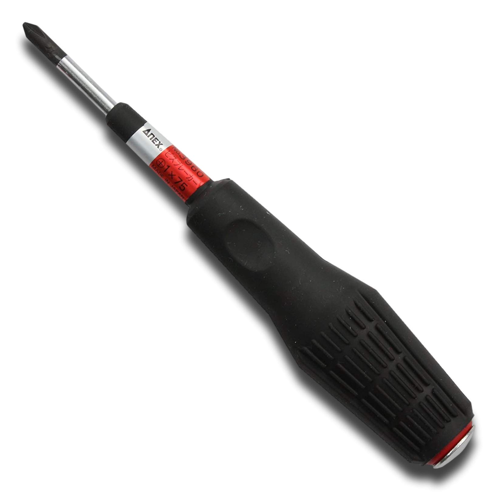 ANEX Manual Impact Screwdriver Set - Phillips PH1 x 75mm with Magnetic Tip | Screw Extractor Tool for Broken Screws | Durable Japanese-Made Hand Tool for Automotive, Electronics & Home Repair
