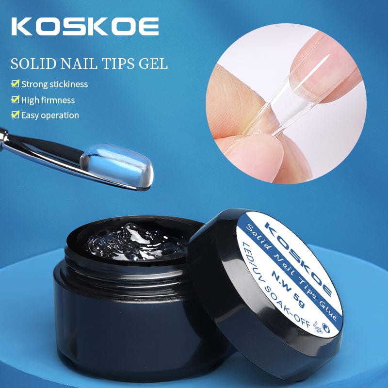 Premium KOSKOE Solid Nail Tips Gel - 5g Professional Nail Extension Kit for Salon & Home Manicure - Perfect for Acrylic Nails, French Tips & Nail Art Designs