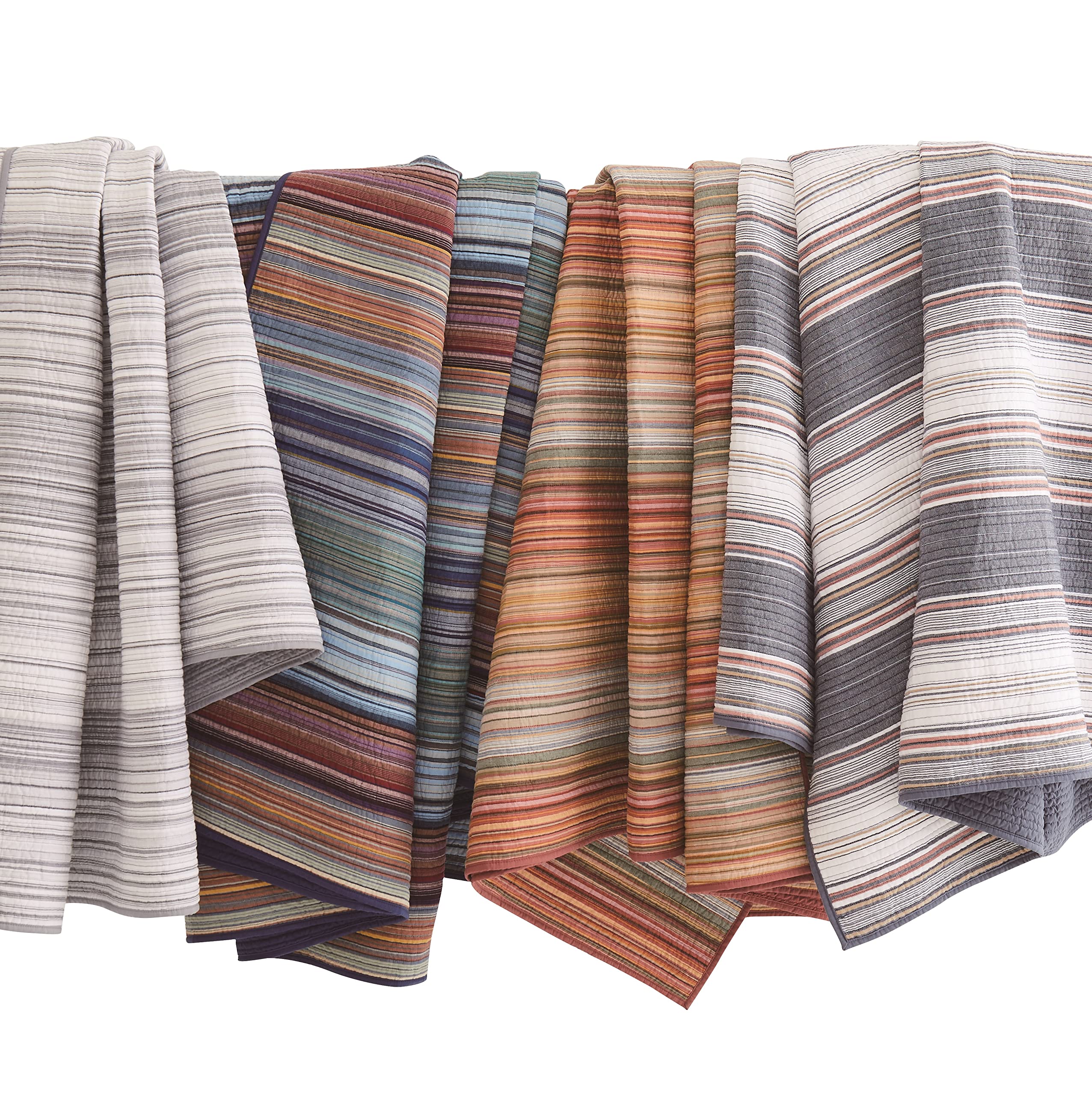 Brooklyn Loom Hudson Stripe Yarn-Dyed 2-Piece Twin/TXL Quilt Set - Soft & Breathable Bedding for Cozy Bedrooms & Guest Rooms