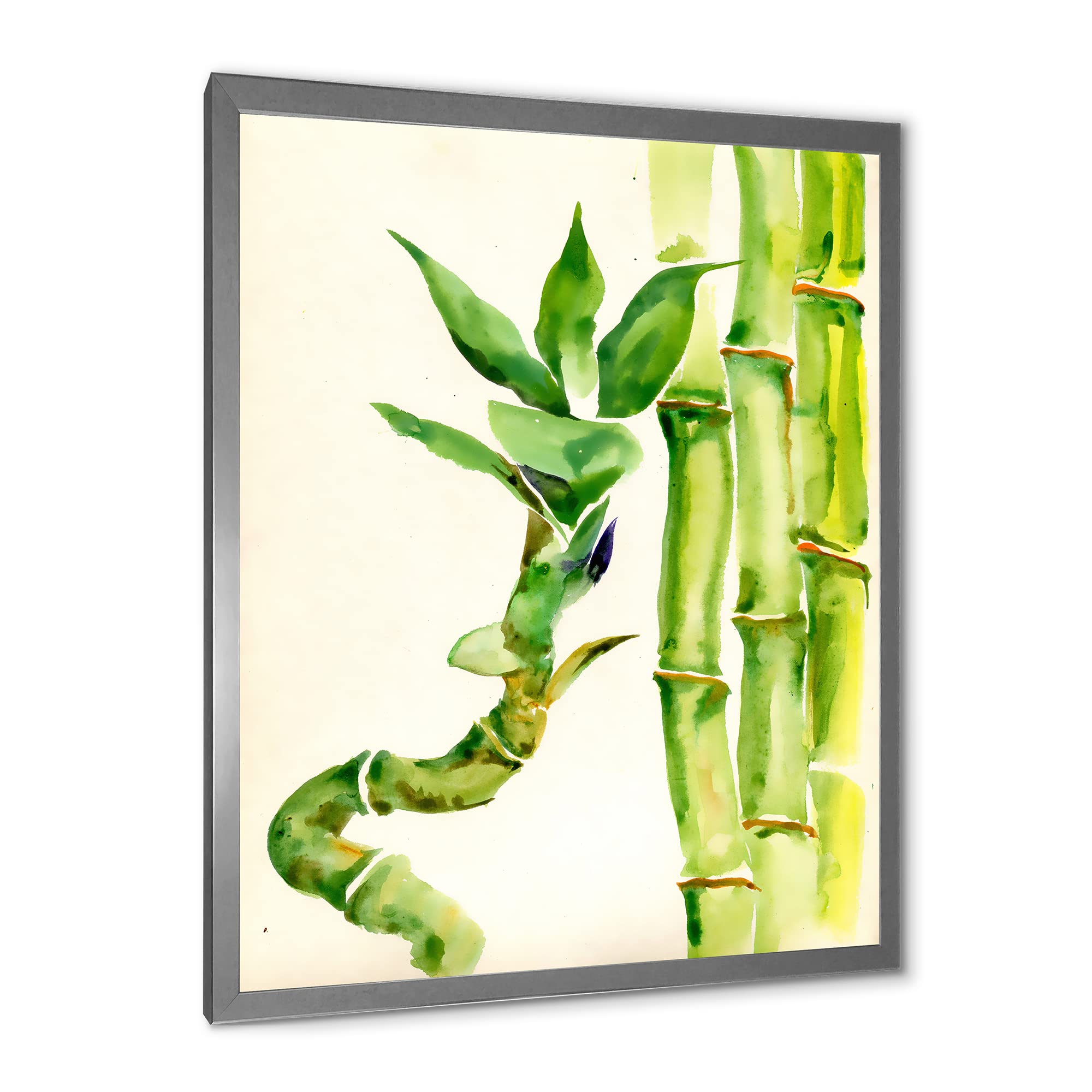 Bamboo Branches In The Forest VI Tropical Framed Wall Art - Nature Inspired Home Decor for Living Room, Bedroom & Office