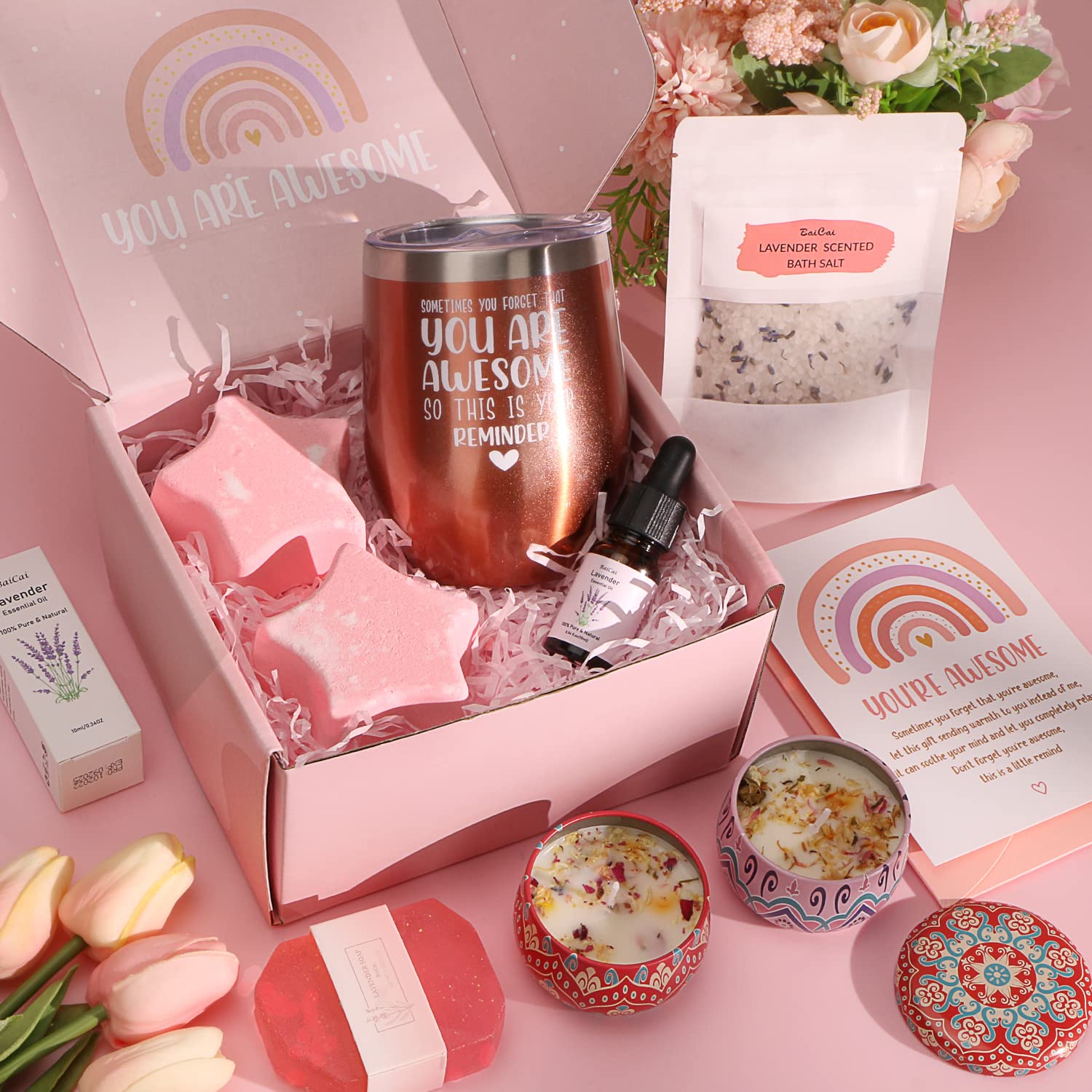 Luxury Self Care Gift Set for Women - Spa & Relaxation Birthday Pamper Hamper with Bath Essentials - Perfect Gift for Mom, Wife, Her - Ideal for Birthdays, Mother's Day, Get Well Soon & Stress Relief