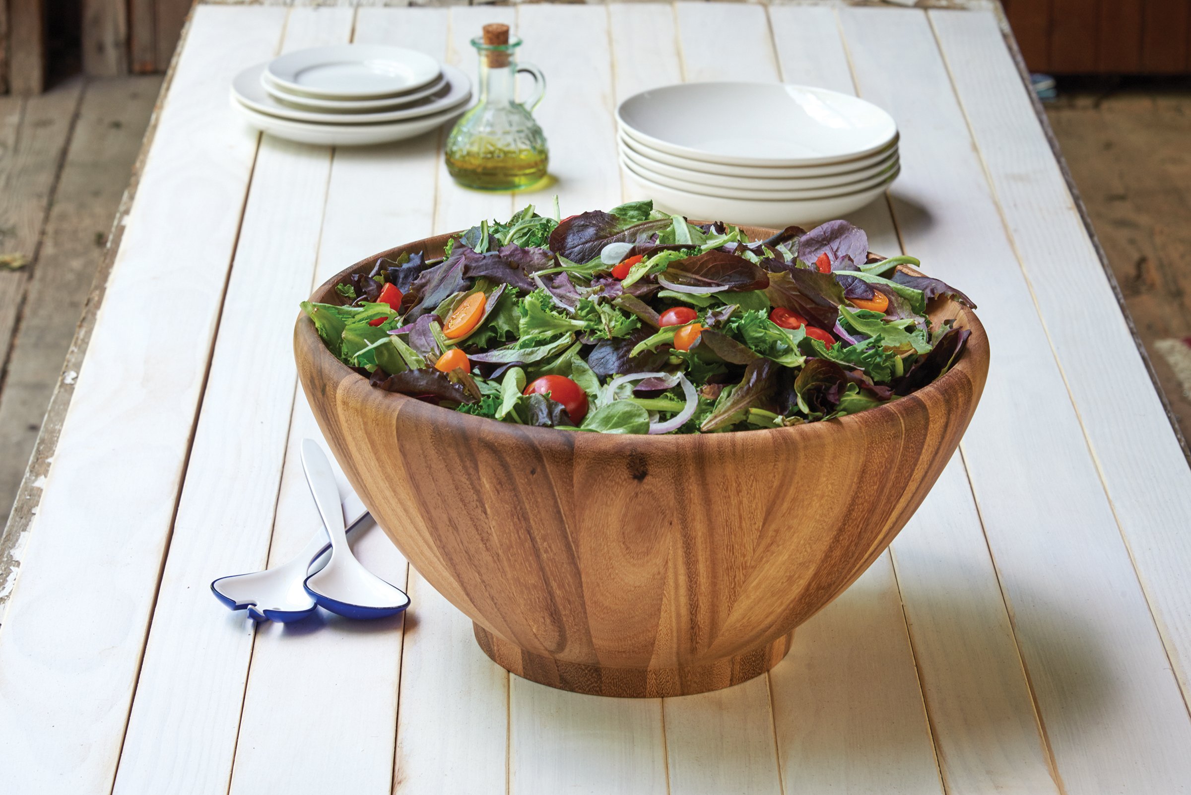 Ironwood Gourmet Salinas Extra Large Acacia Wood Fruit and Salad Bowl - Perfect for Entertaining, Serving Fresh Fruits, Salads, and Party Snacks