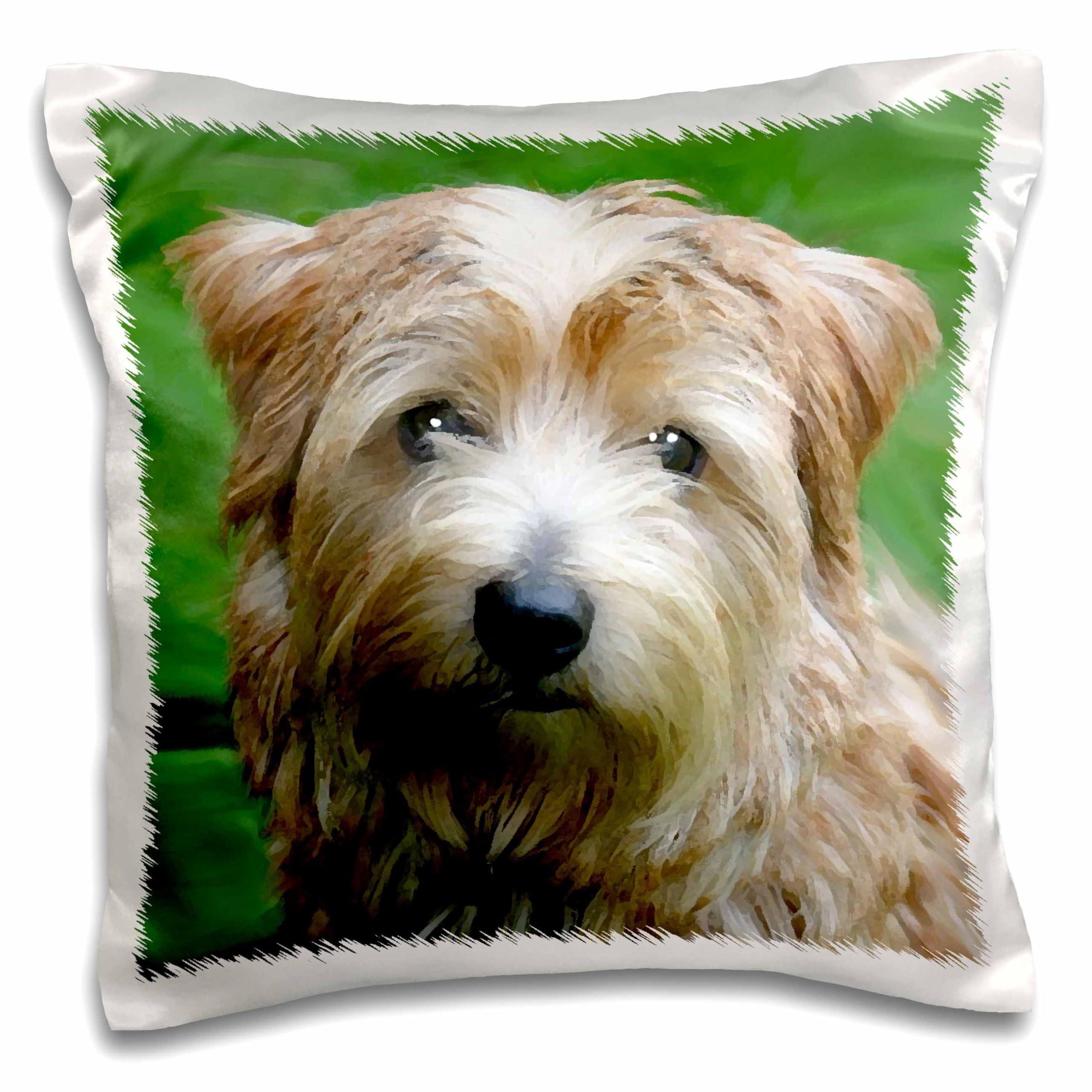3D Rose Norfolk Terrier Dog Pillow Case - 16x16 Inch Square Cushion Cover for Home Decor, Pet Lover Gift, Living Room & Bedroom Accessories