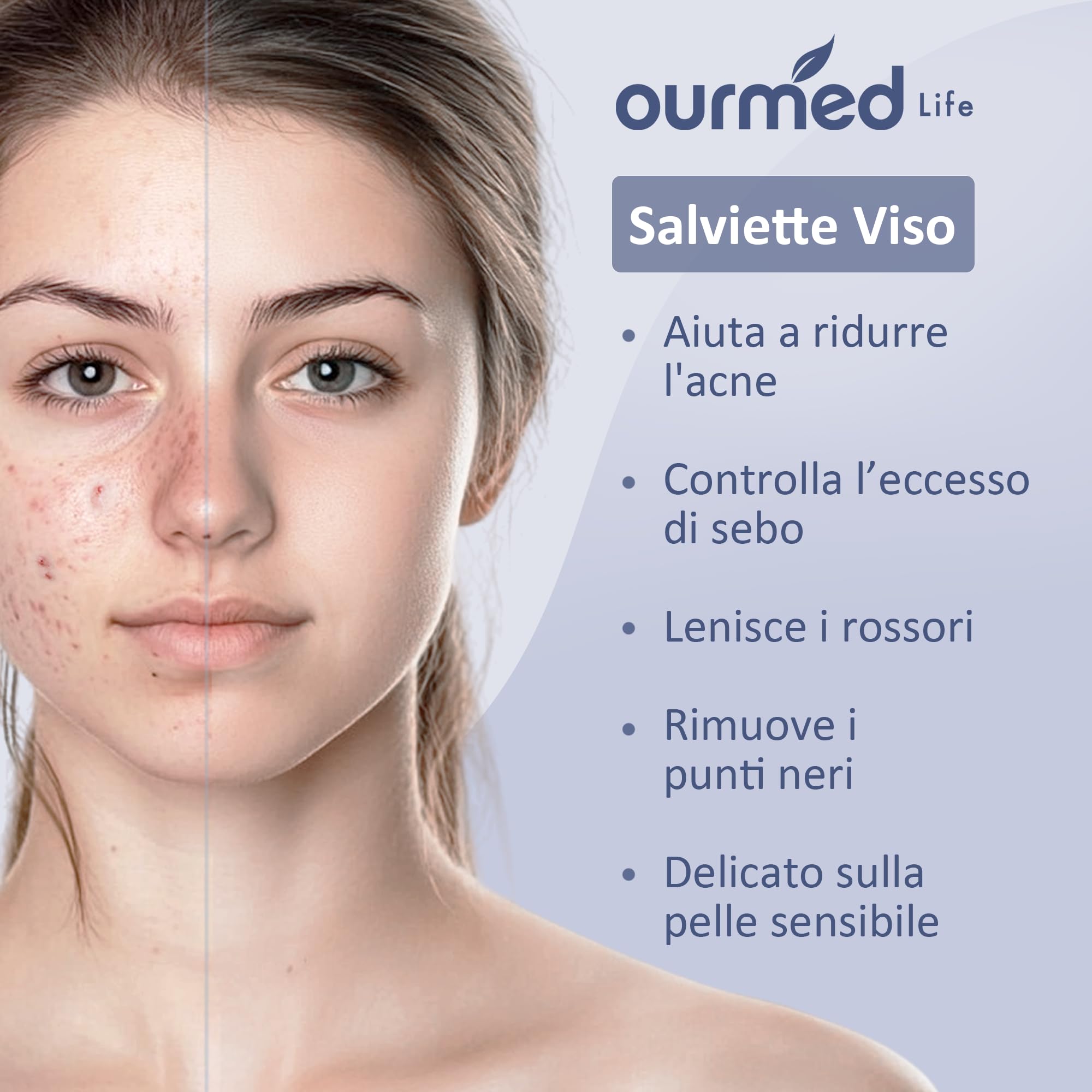Ourmed Life Disposable Face Towels - 300 Count Ultra Soft Biodegradable Makeup Remover Wipes for Sensitive Skin | Gentle, Lint-Free Facial Cleansing Towels | Daily Skincare & Makeup Removal | Perfect for Travel, Gym & On-the-Go Use