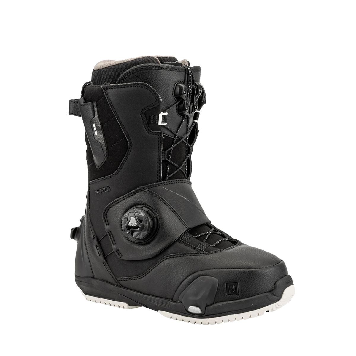 Nitro 2025 Cave Step On Snowboard Boot - Black | Men's & Women's Snowboarding Boots for All-Mountain Riding | Perfect for Freestyle & Powder Snowboarding