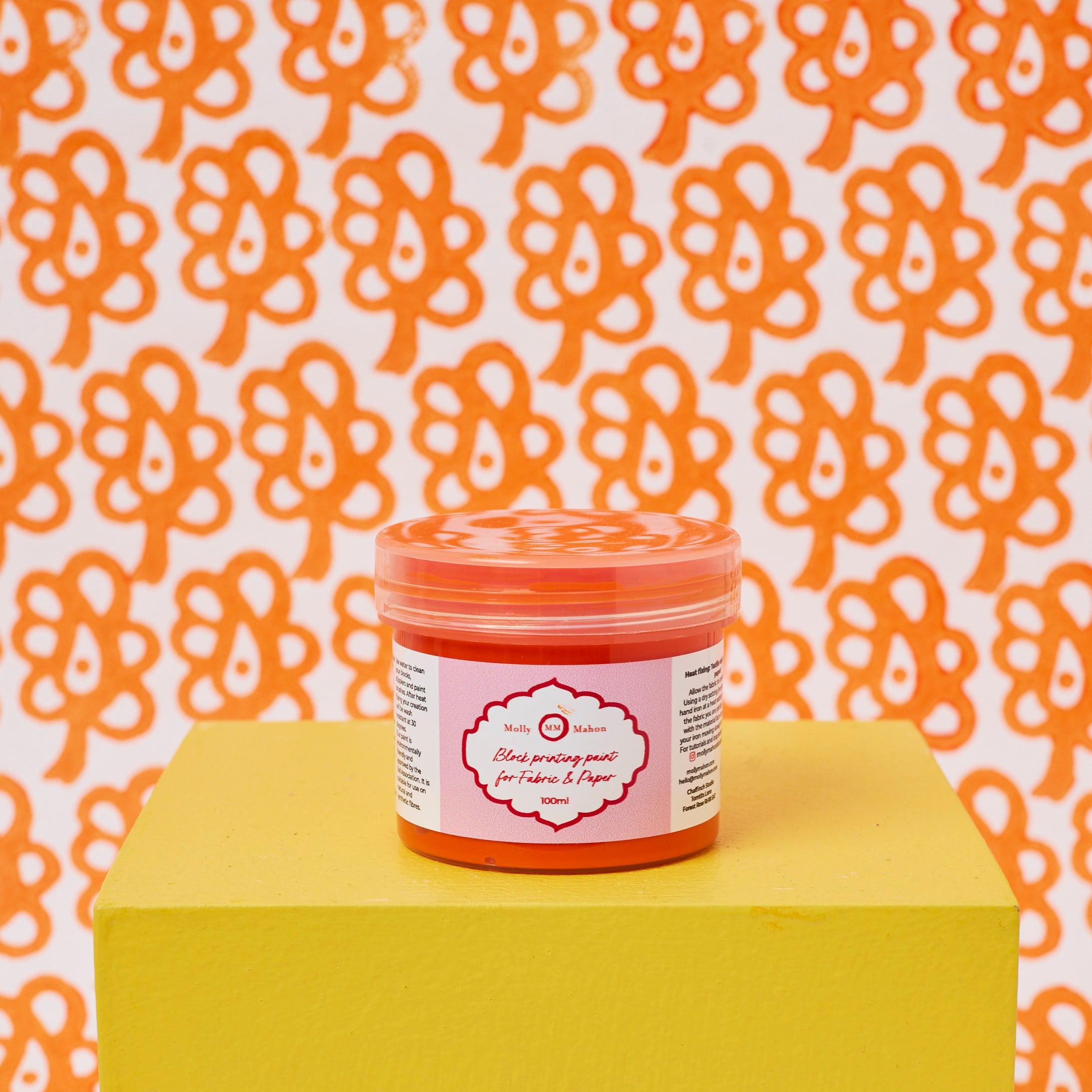 Block Printing Paint Tangerine - Non-Toxic Fabric & Paper Dye for DIY Crafts, Home Decor, and Art Projects | Perfect for Batik, Screen Printing, and Textile Design