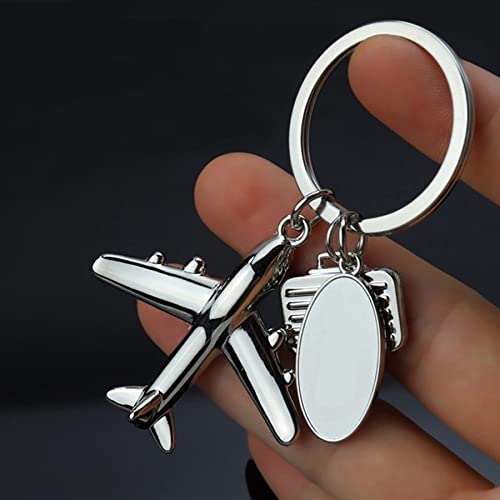 Metal Airplane Model Keychain - Luggage Tag & Keyring Pendant for Men and Women - Unique Christmas Birthday Gift Jewelry - Perfect for Travel Enthusiasts and Frequent Flyers
